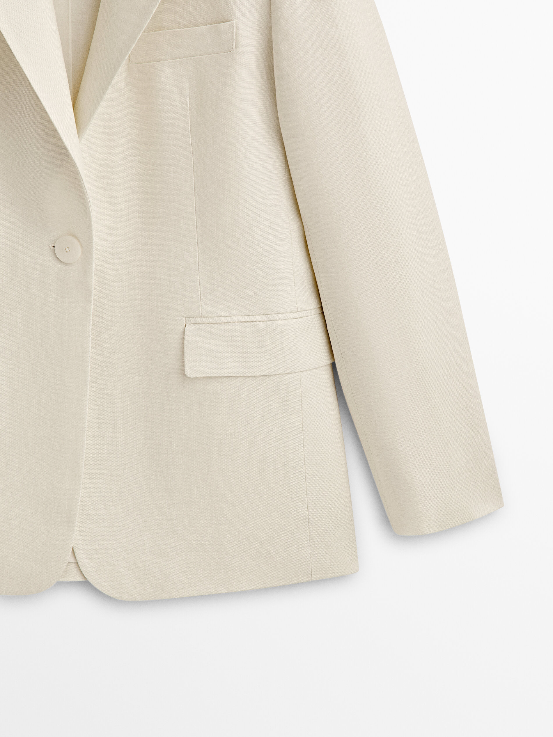 Americana traje 100% lino dos botones - Vainilla