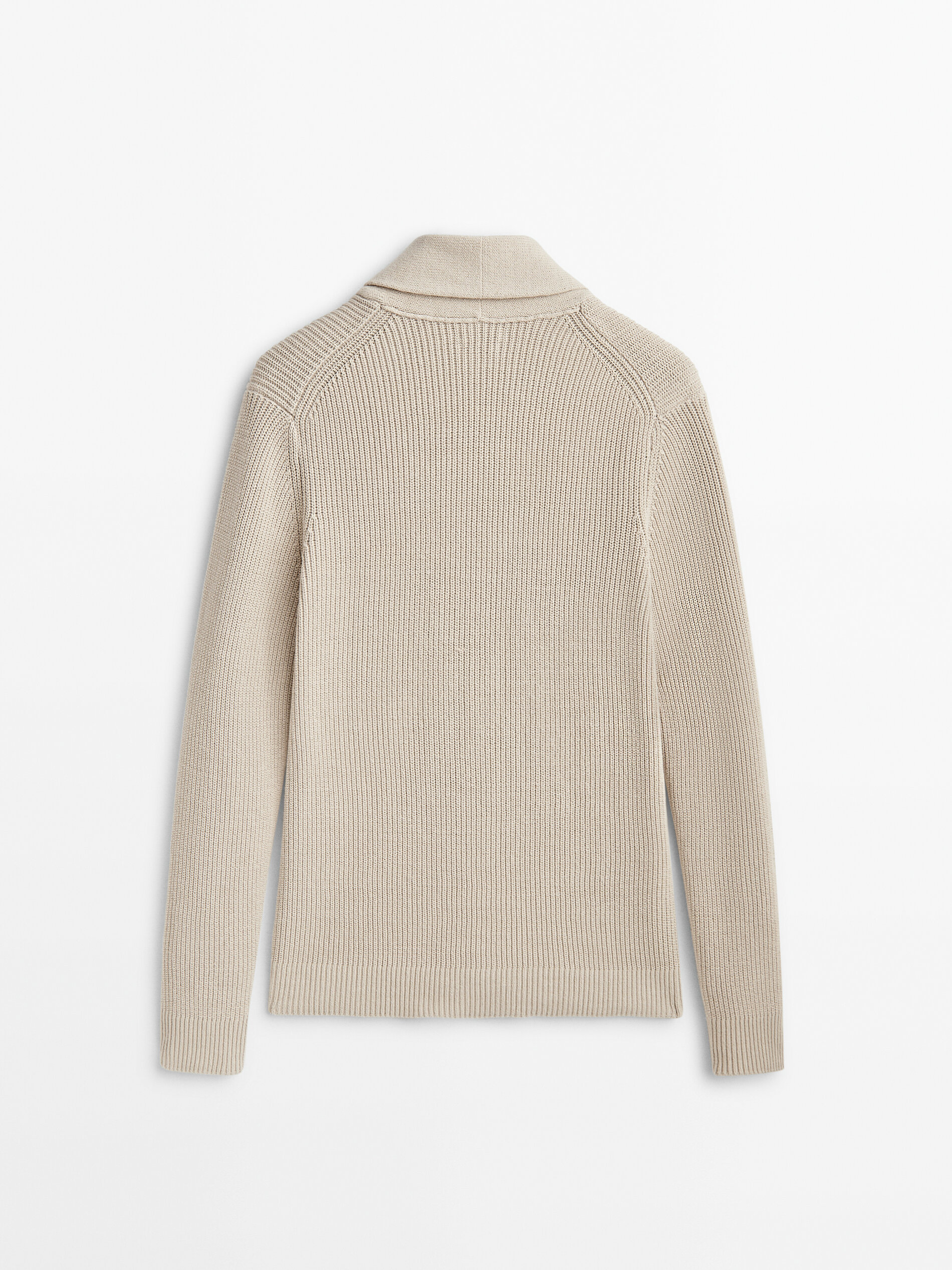 Cárdigan de punto cuello chal - Beige