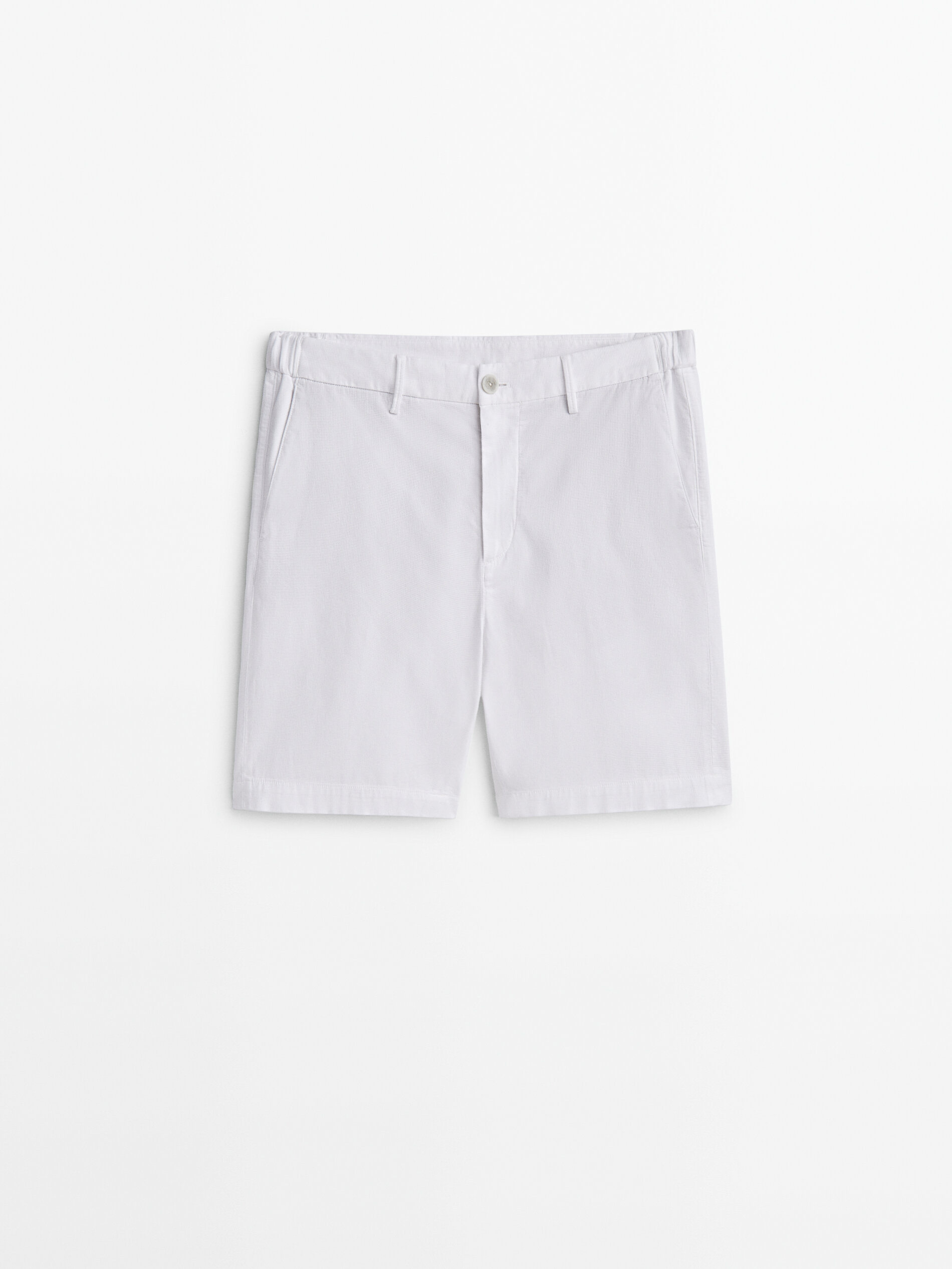 Bermuda mezcla algodón stretch - BLANCO