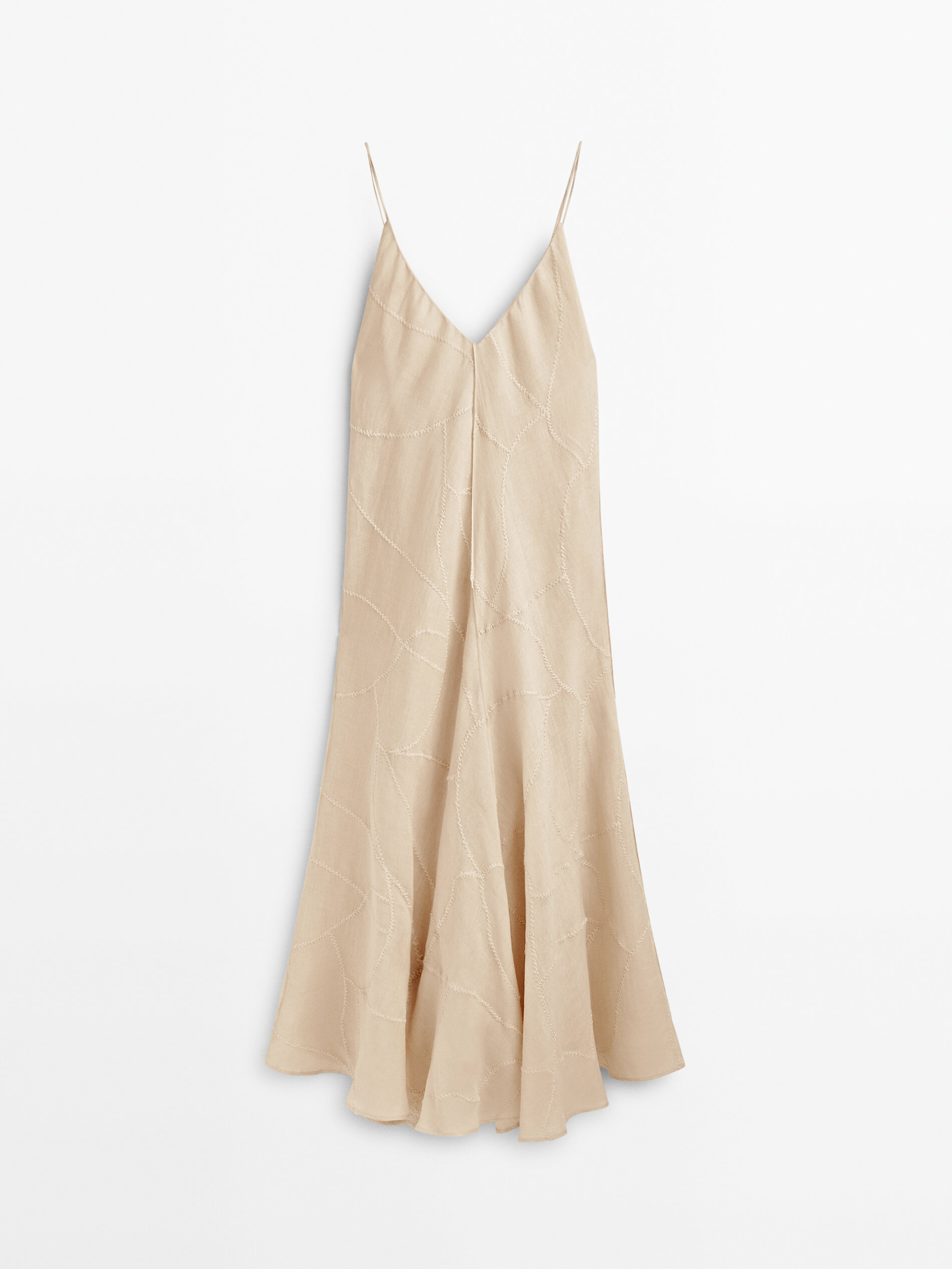 Vestido tirantes detalle bordados Limited edition - CRUDO