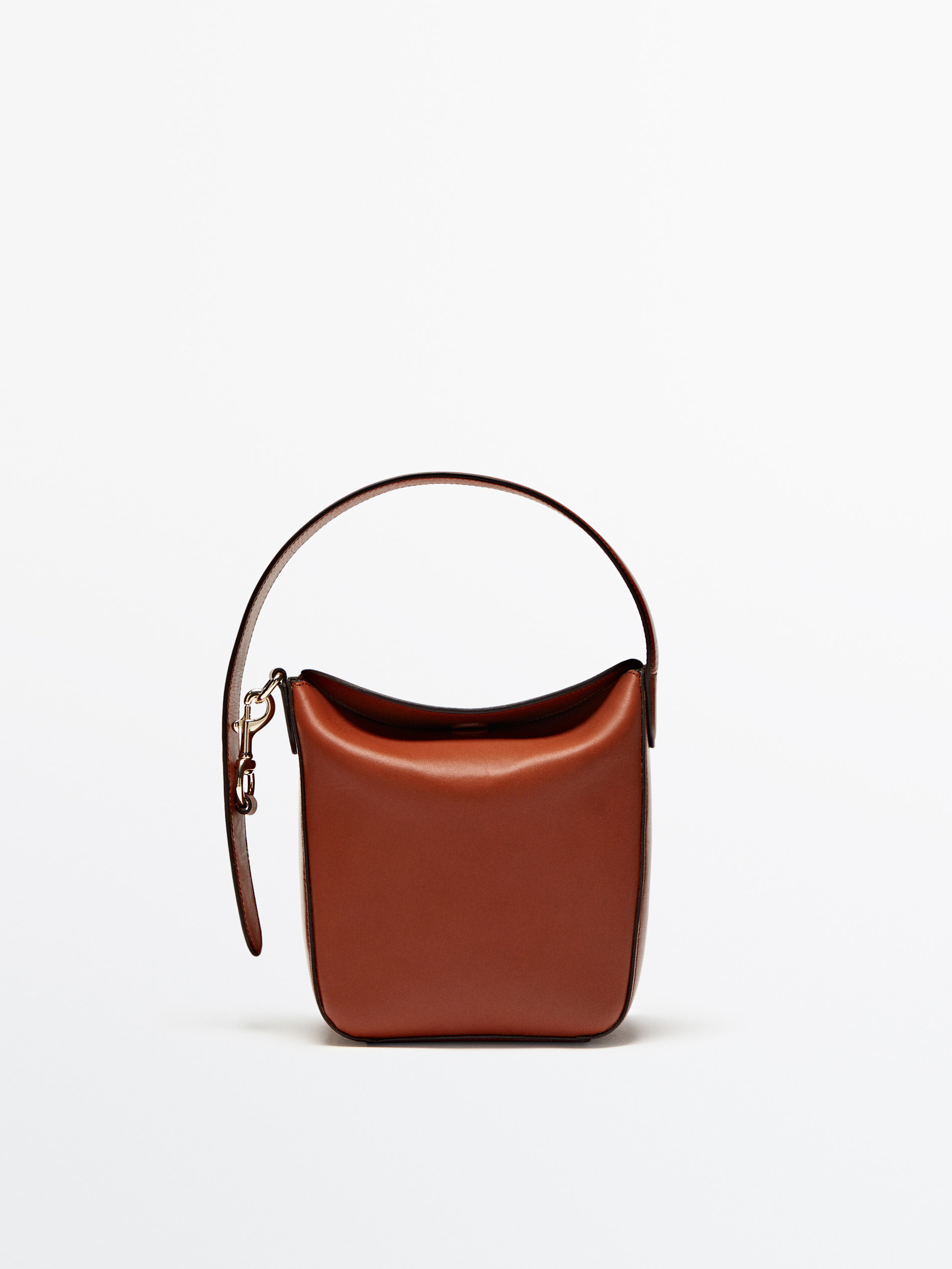 Bolso hombro mini cubo piel napa - CUERO