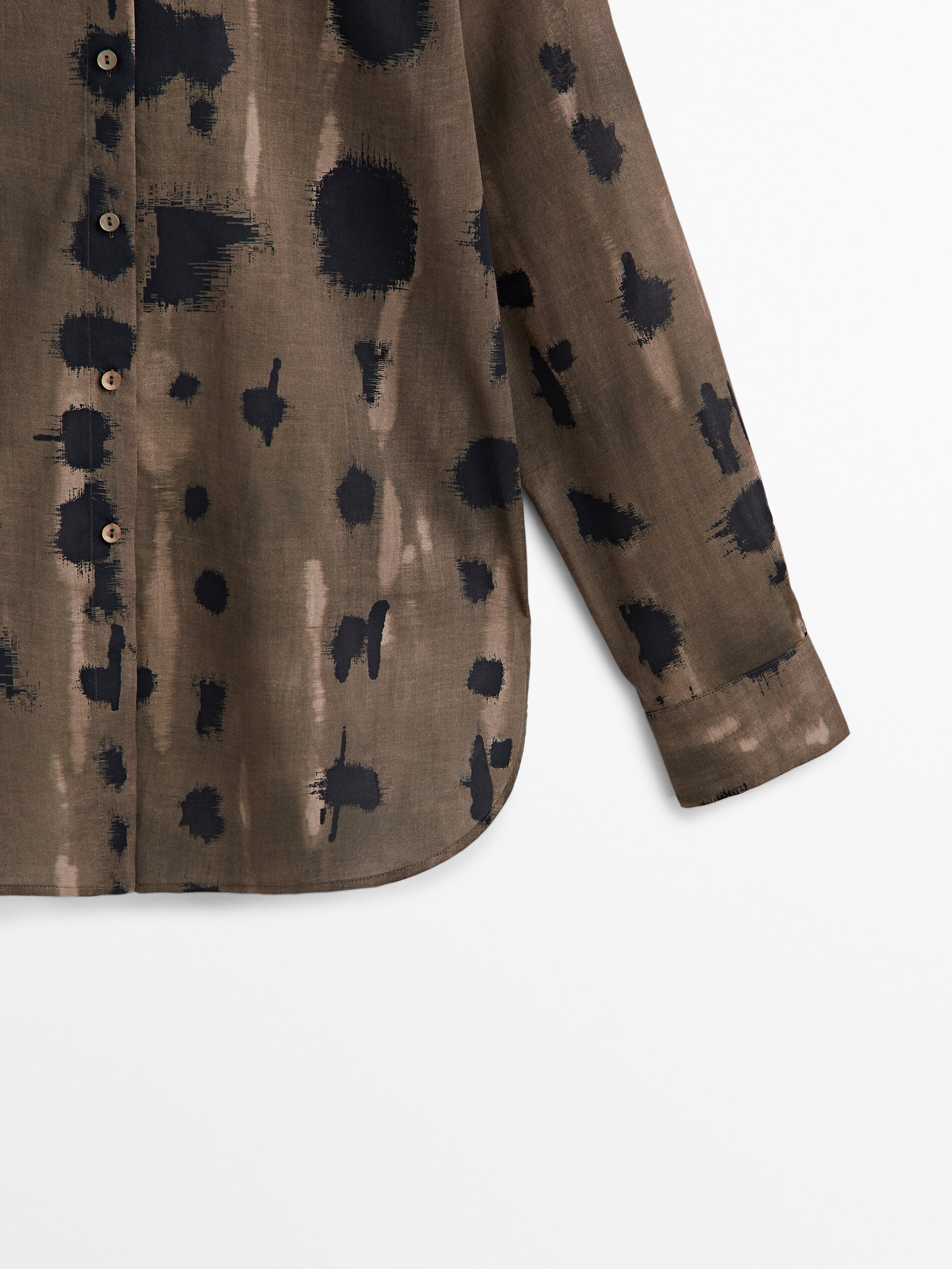 Camisa estampado manchas - MARRÓN