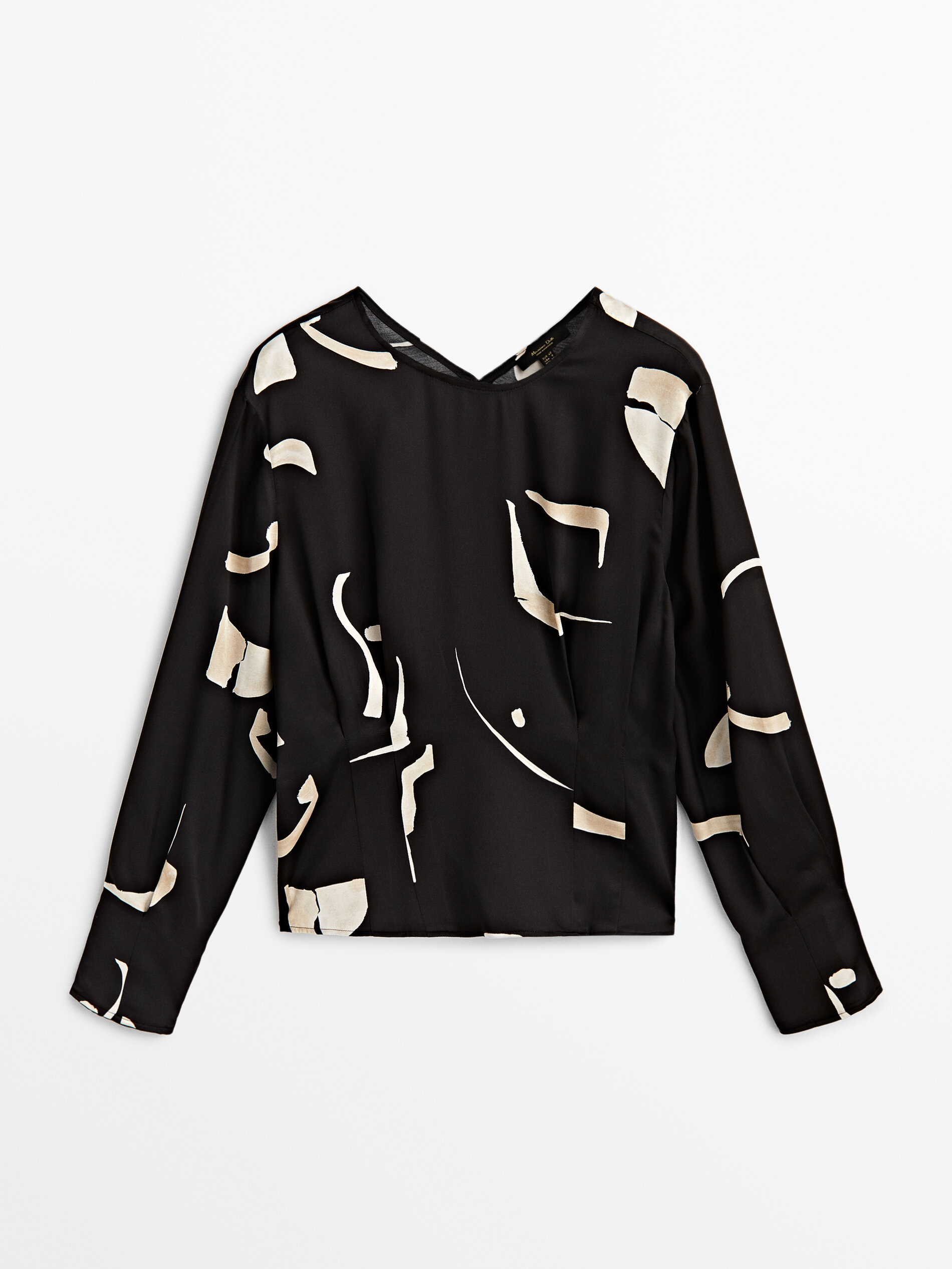 Camisa estampado abstracto - NEGRO