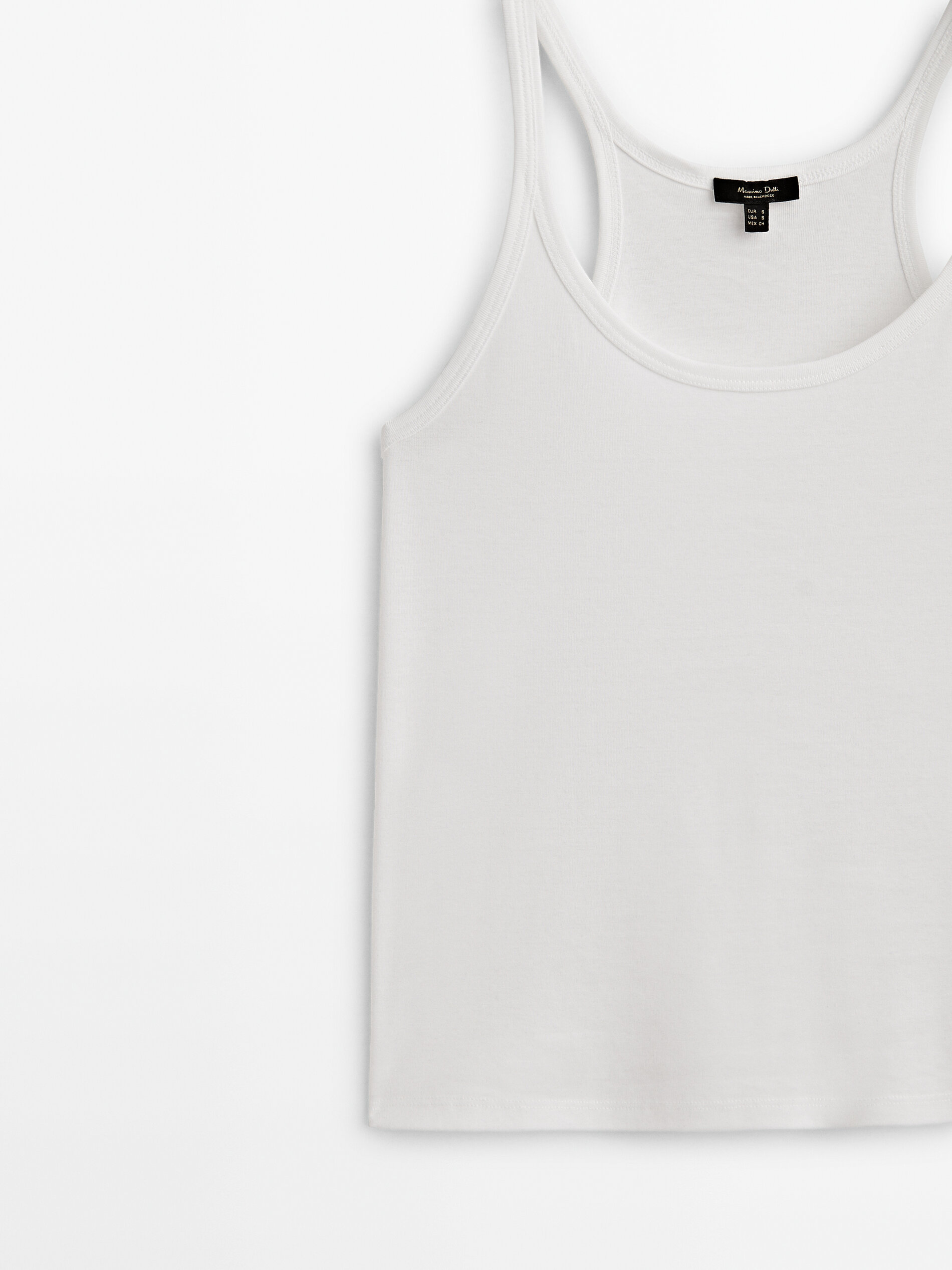 Camiseta algodón tirantes finos - BLANCO