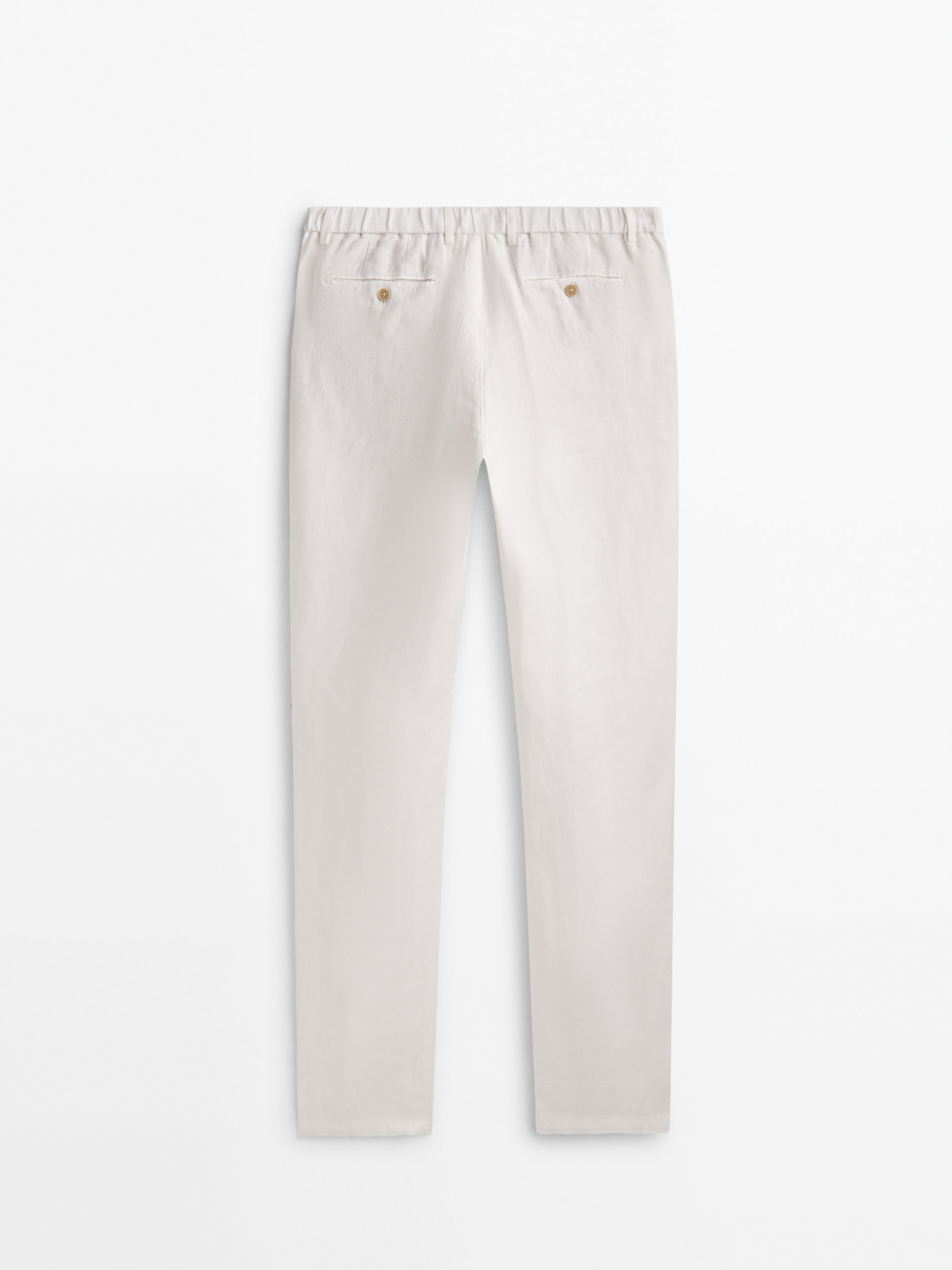 Pantalón 100% lino pinzas - BLANCO