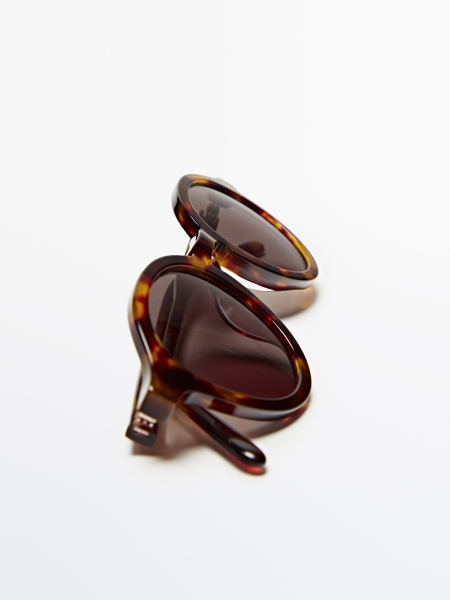 Gafas de sol redondas efecto carey - MARRÓN