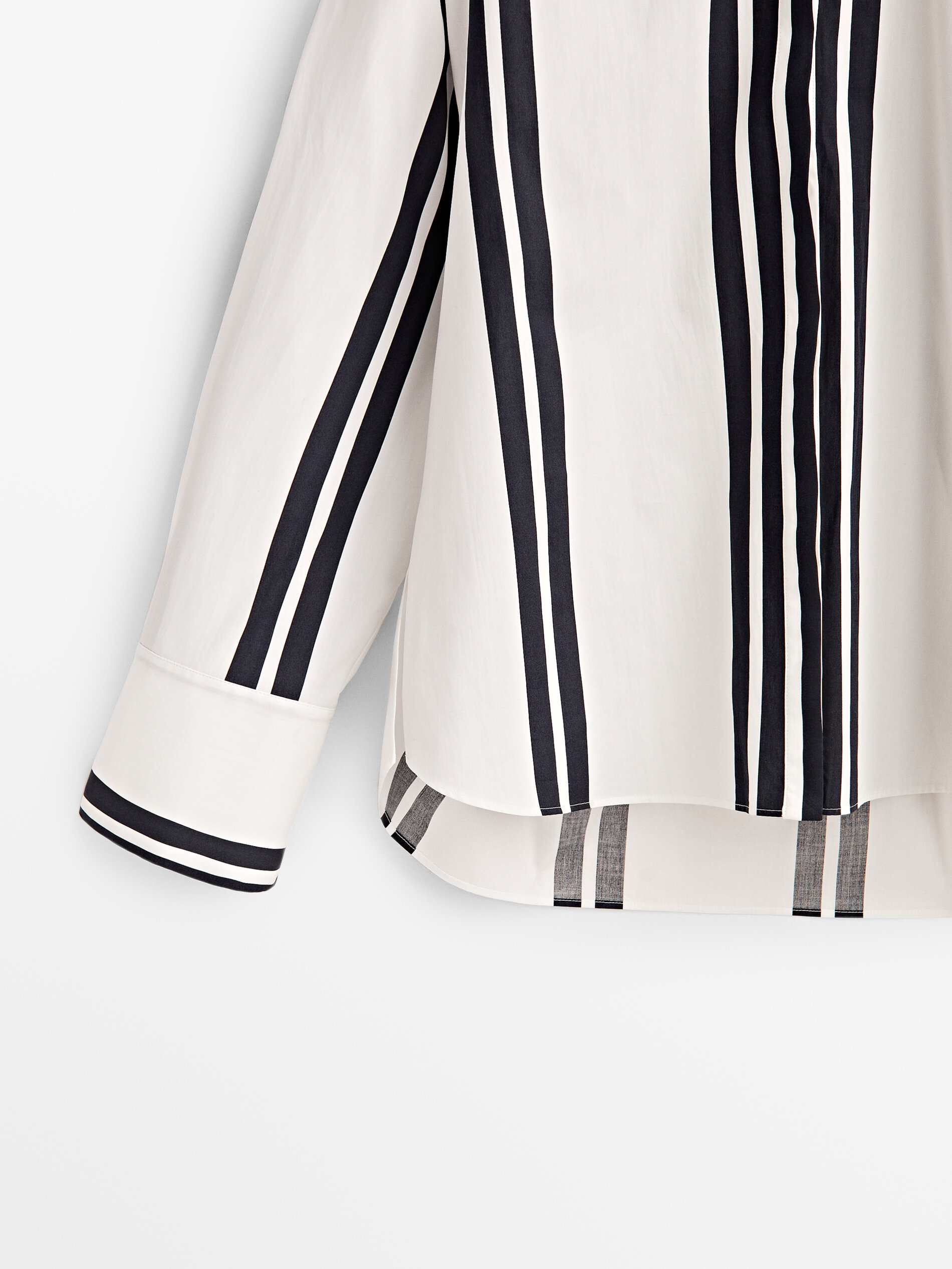 Camisa algodón doble raya - BLANCO