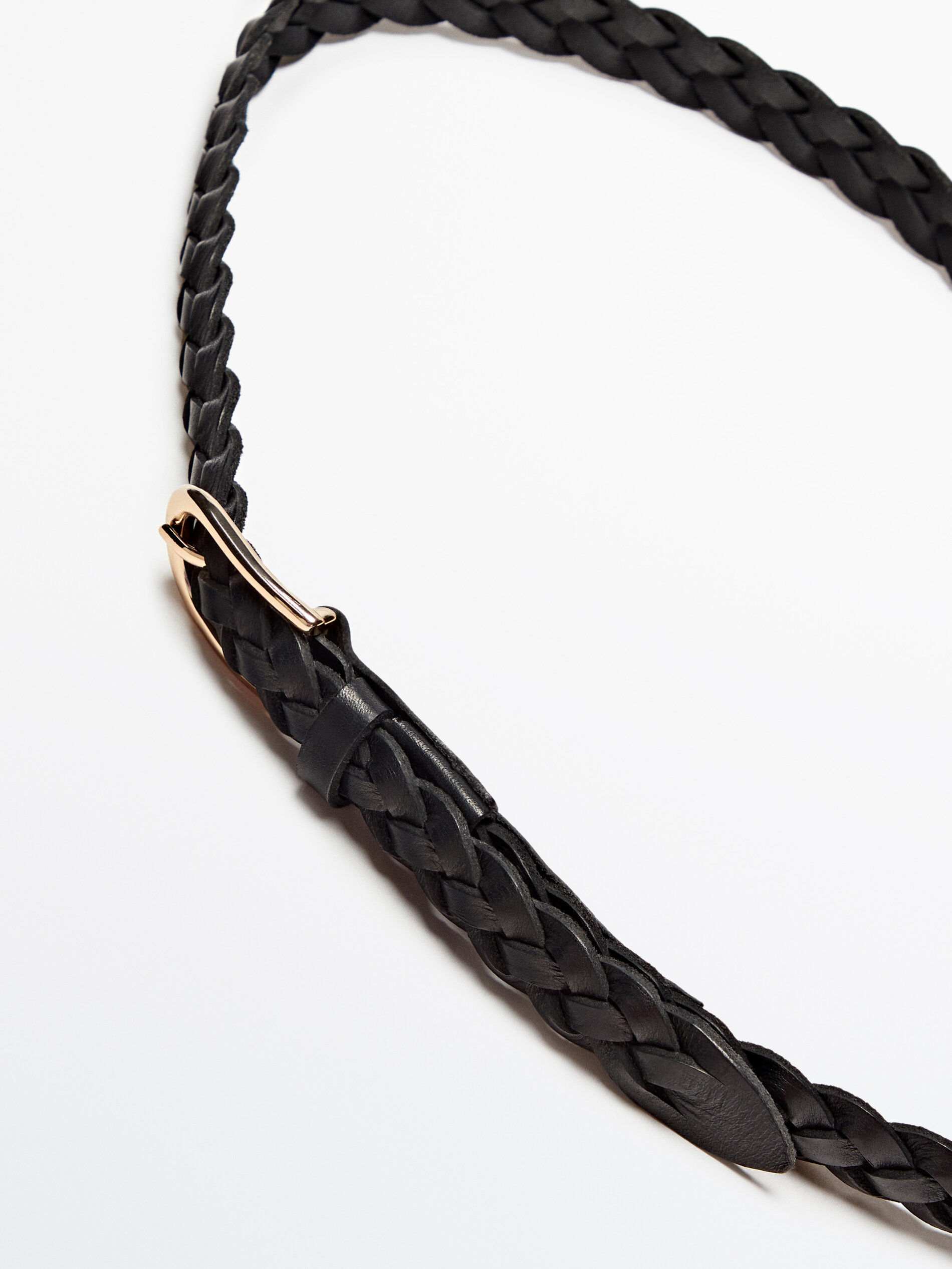 Cinturón trenzado piel - NEGRO