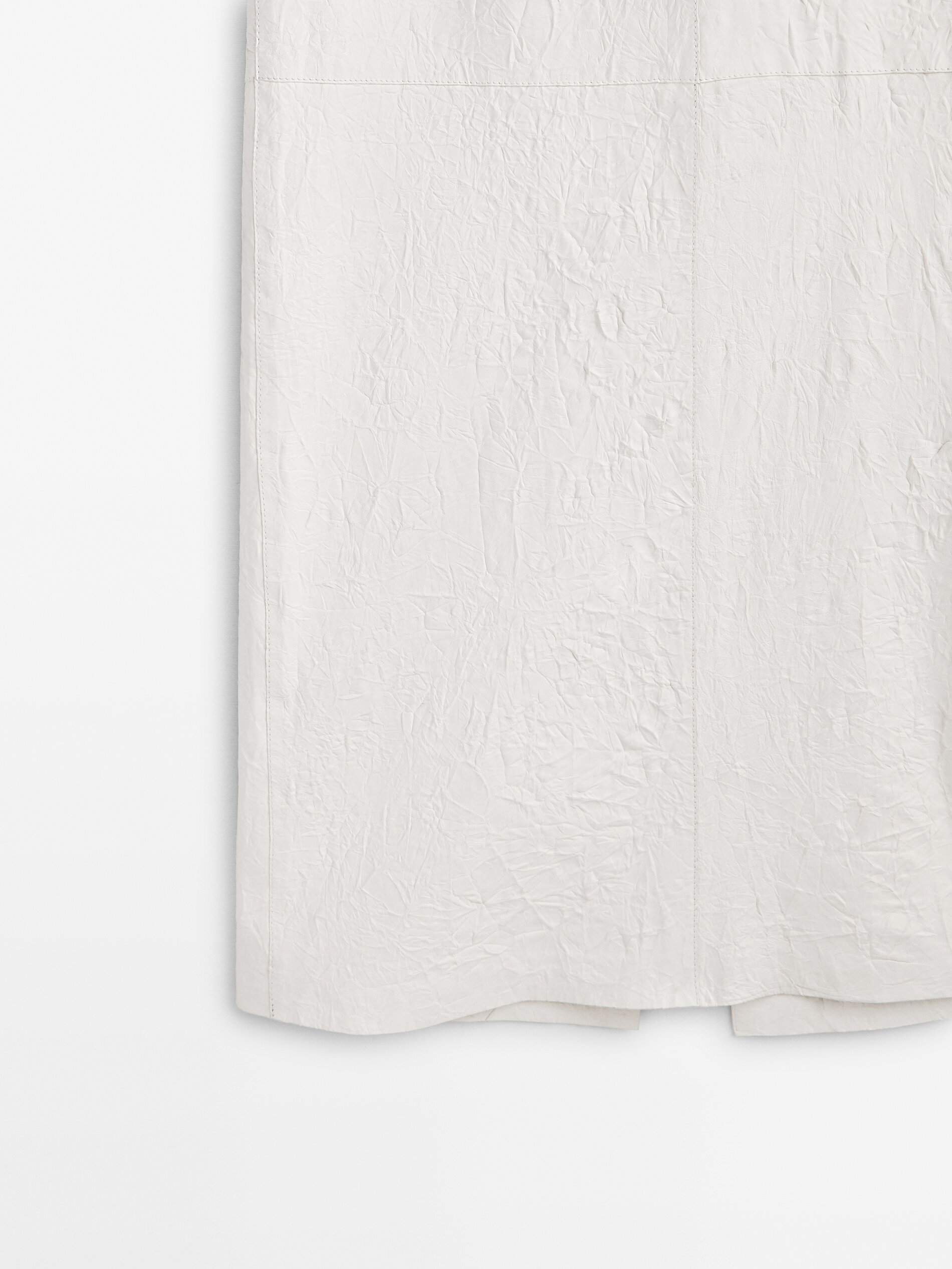 Falda piel napa craquelada Limited edition - BLANCO