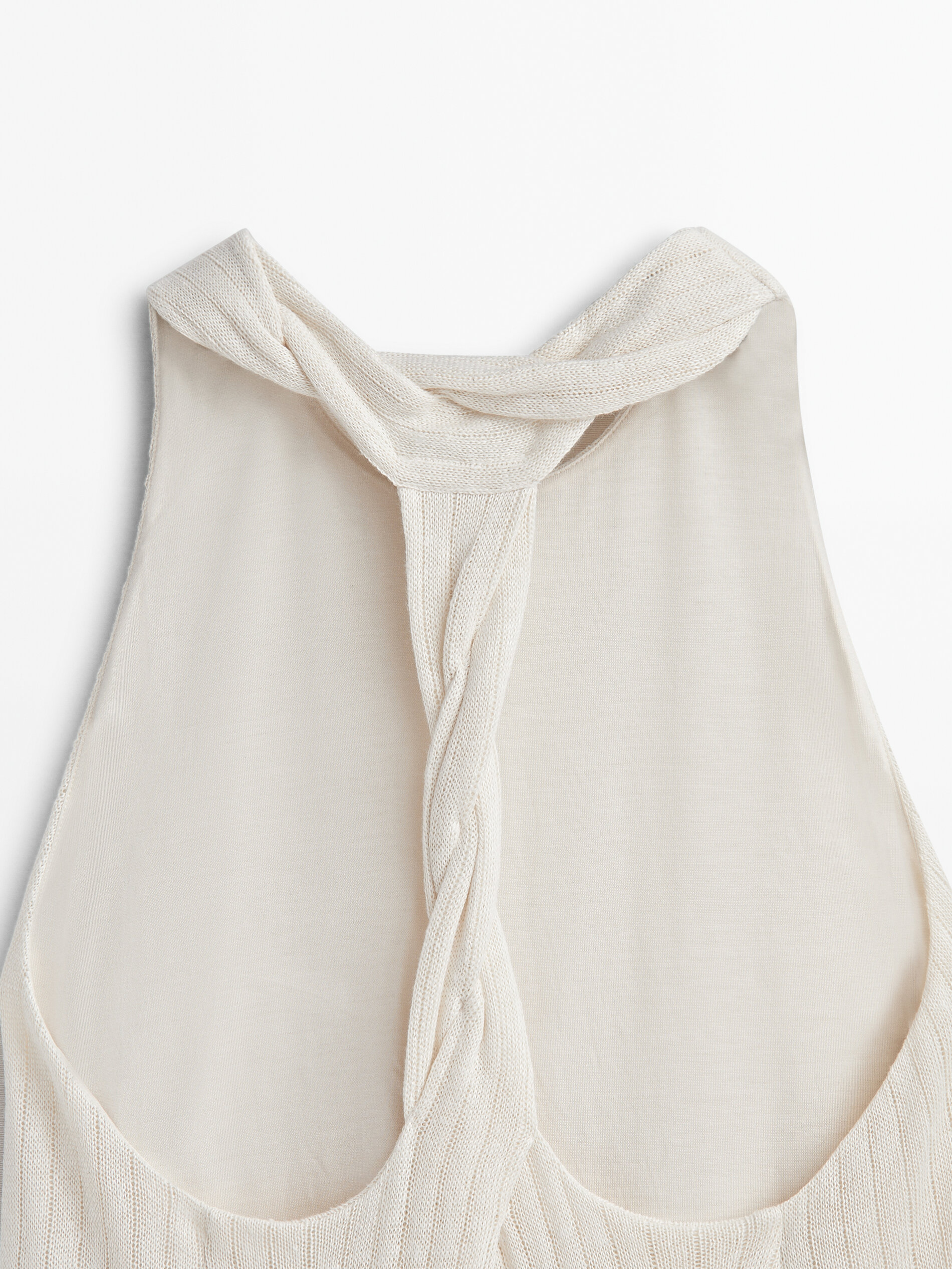 Vestido estructura detalle trenza espalda - CRUDO