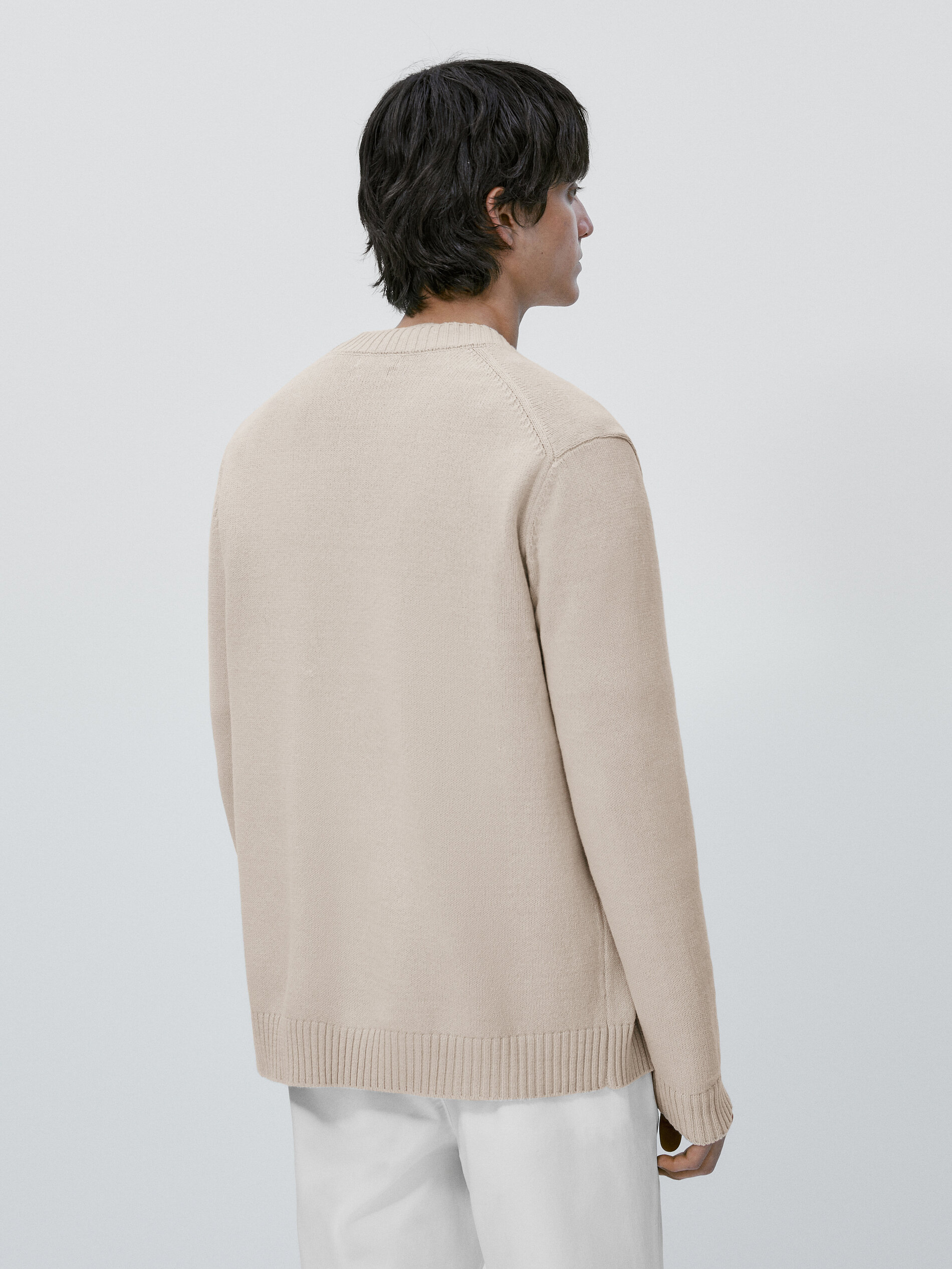 Cárdigan de punto mezcla algodón - Beige