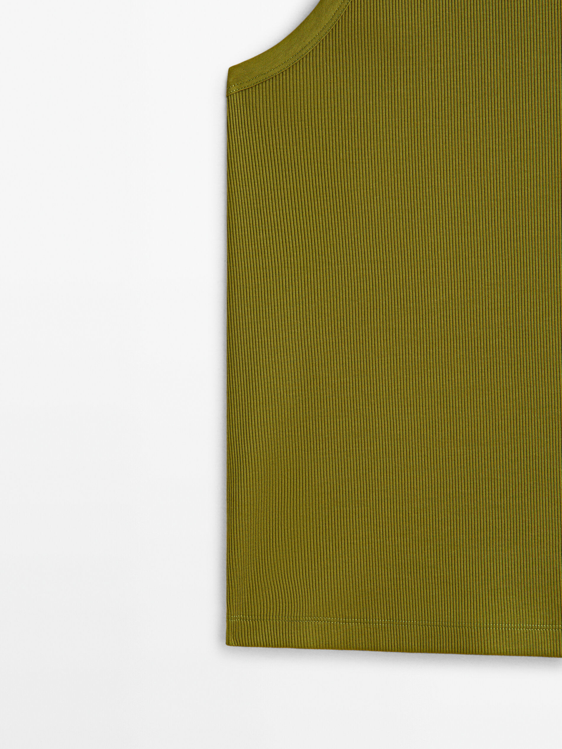 Top canalé algodón mercerizado - VERDE