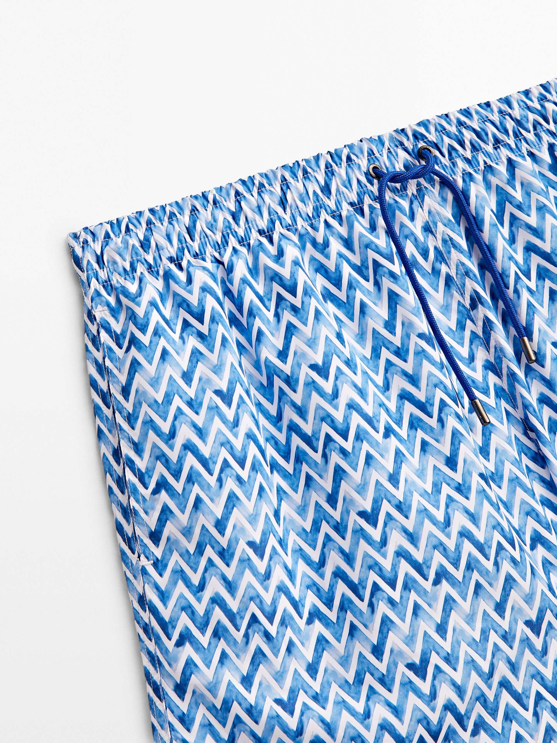 Bañador estampado zigzag - AZUL MARINO