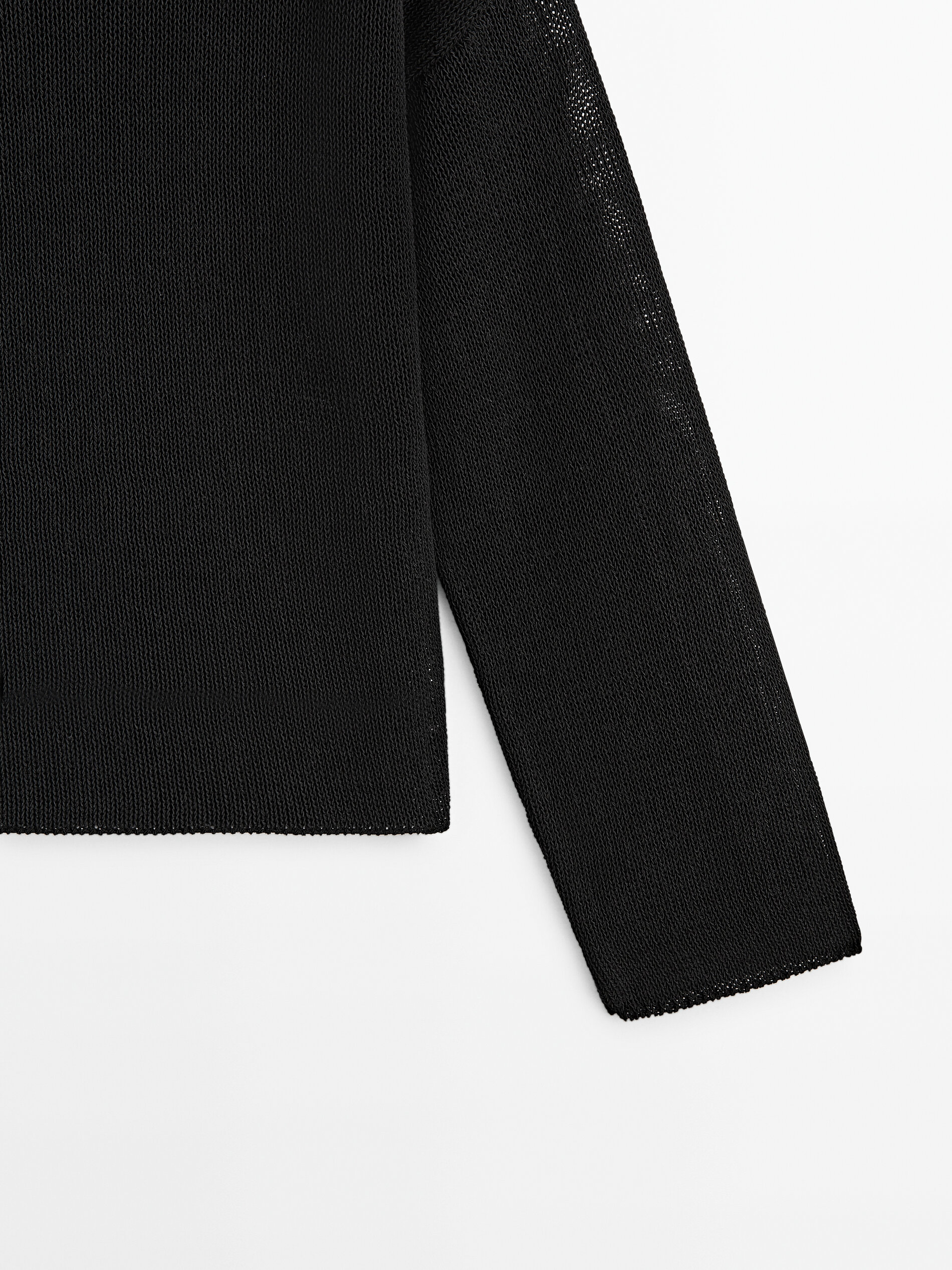 Jersey punto cropped - NEGRO