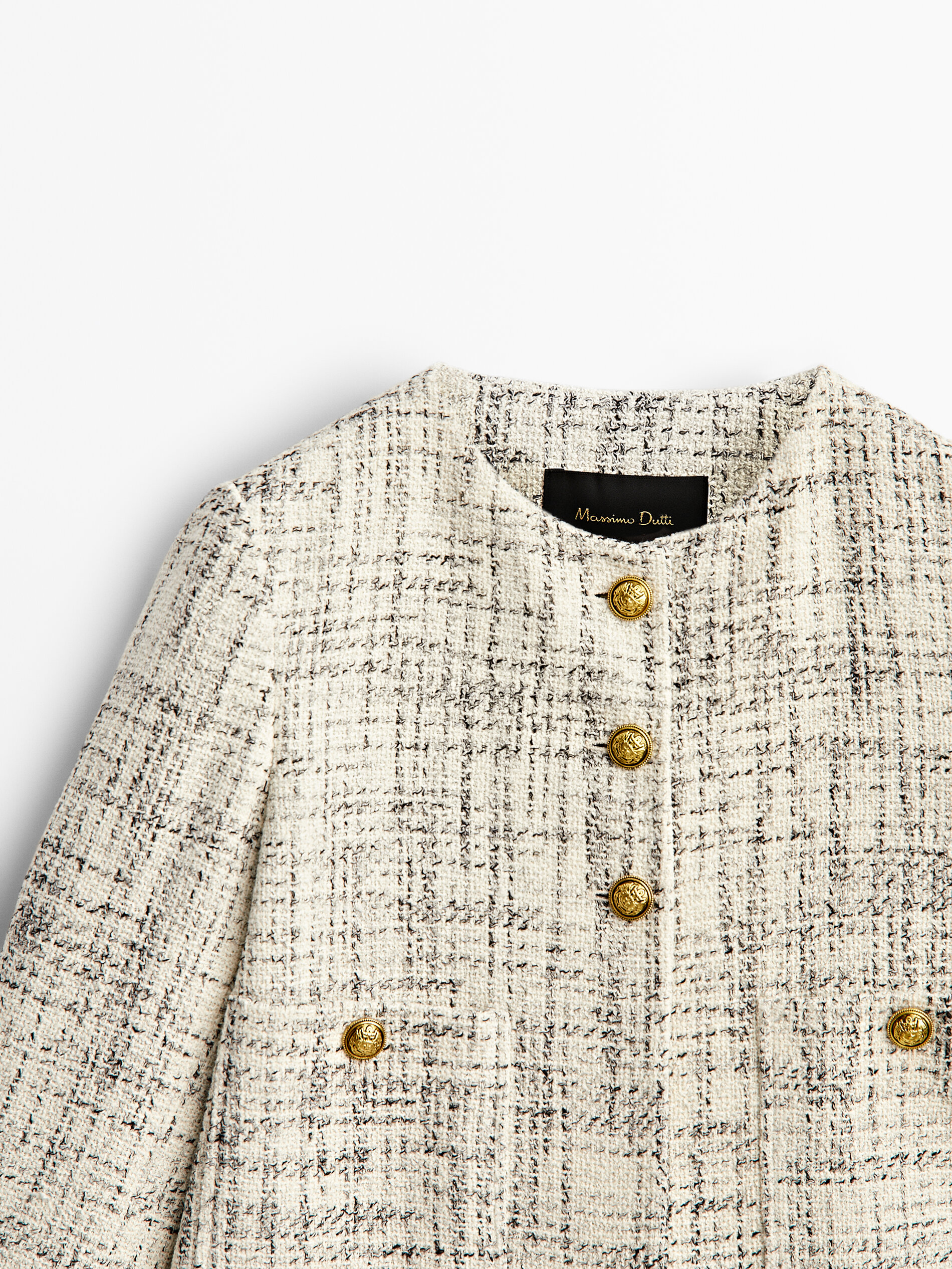 Chaqueta corta botones dorados - BLANCO