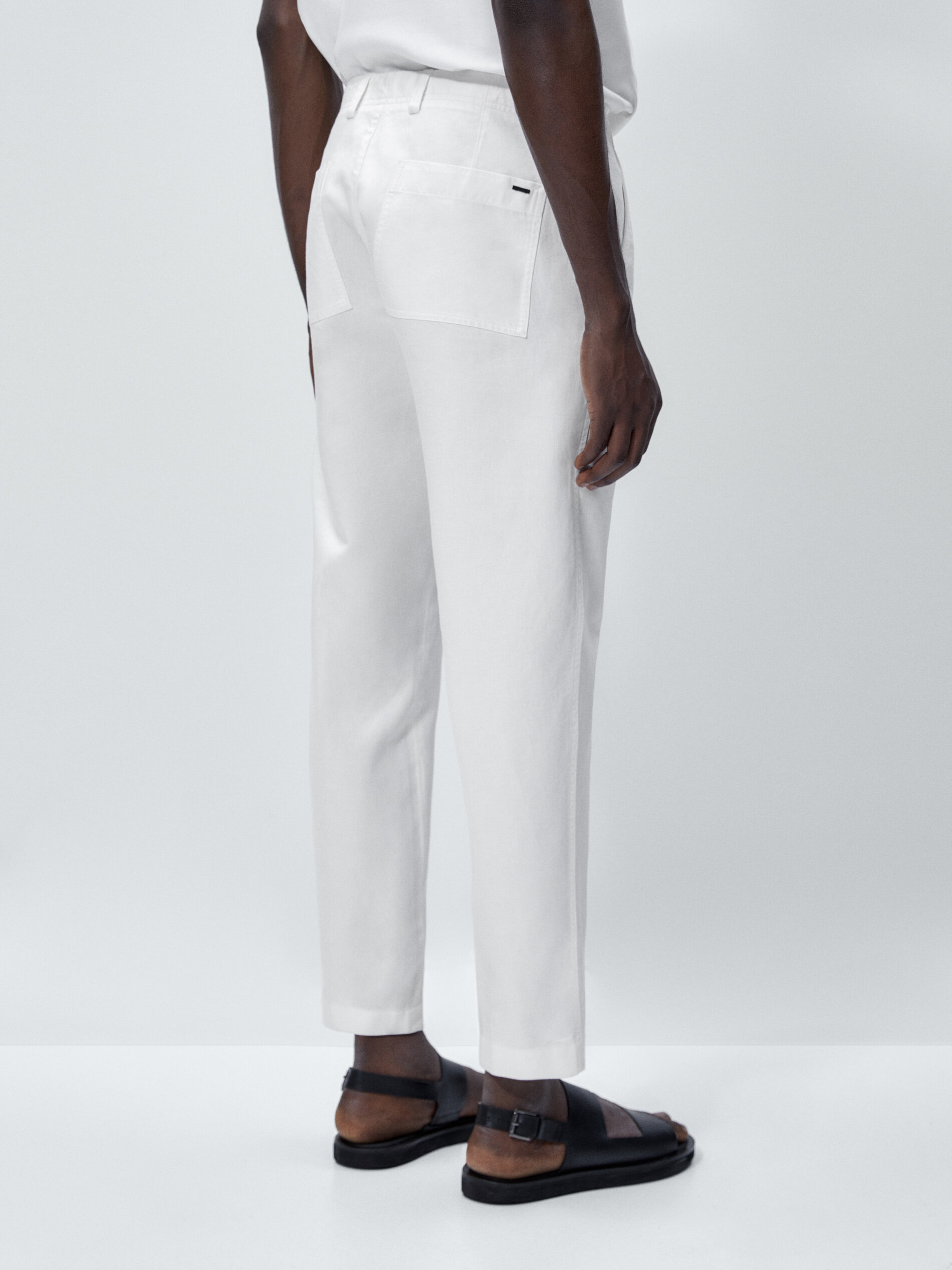 Pantalón tejanero tapered fit - BLANCO