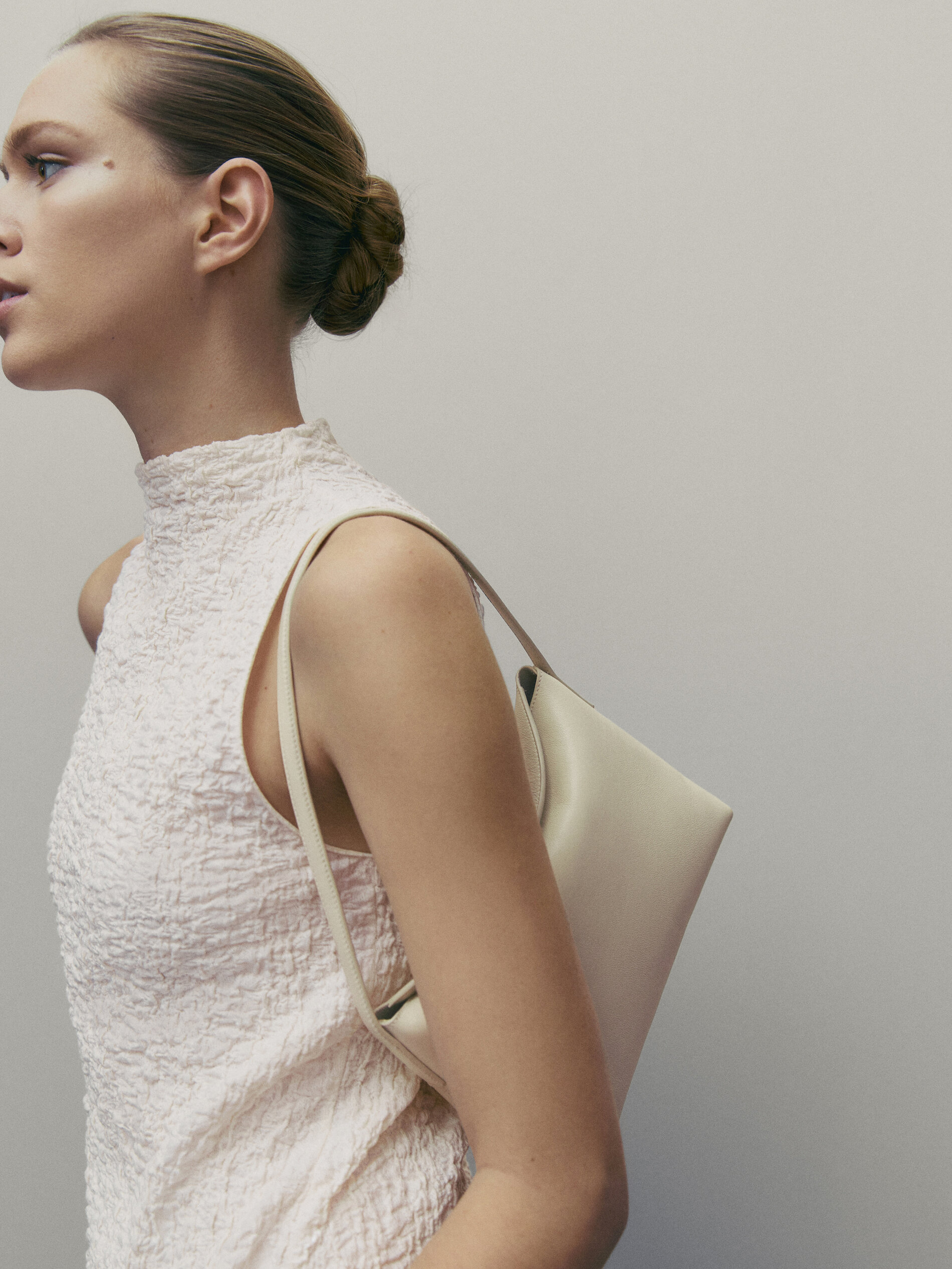 Bolso de hombro new 90´s piel napa - BLANCO