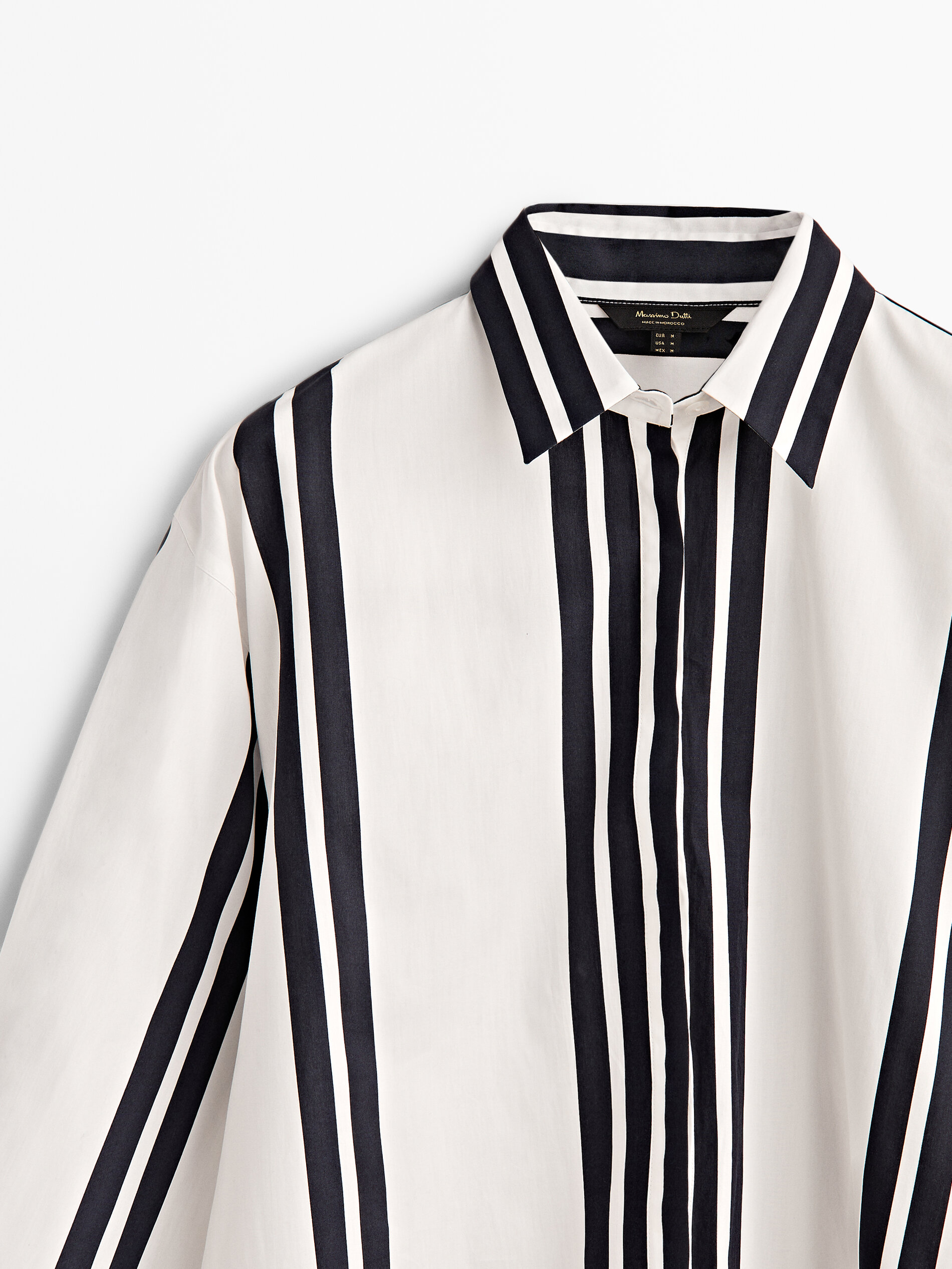 Camisa algodón doble raya - BLANCO