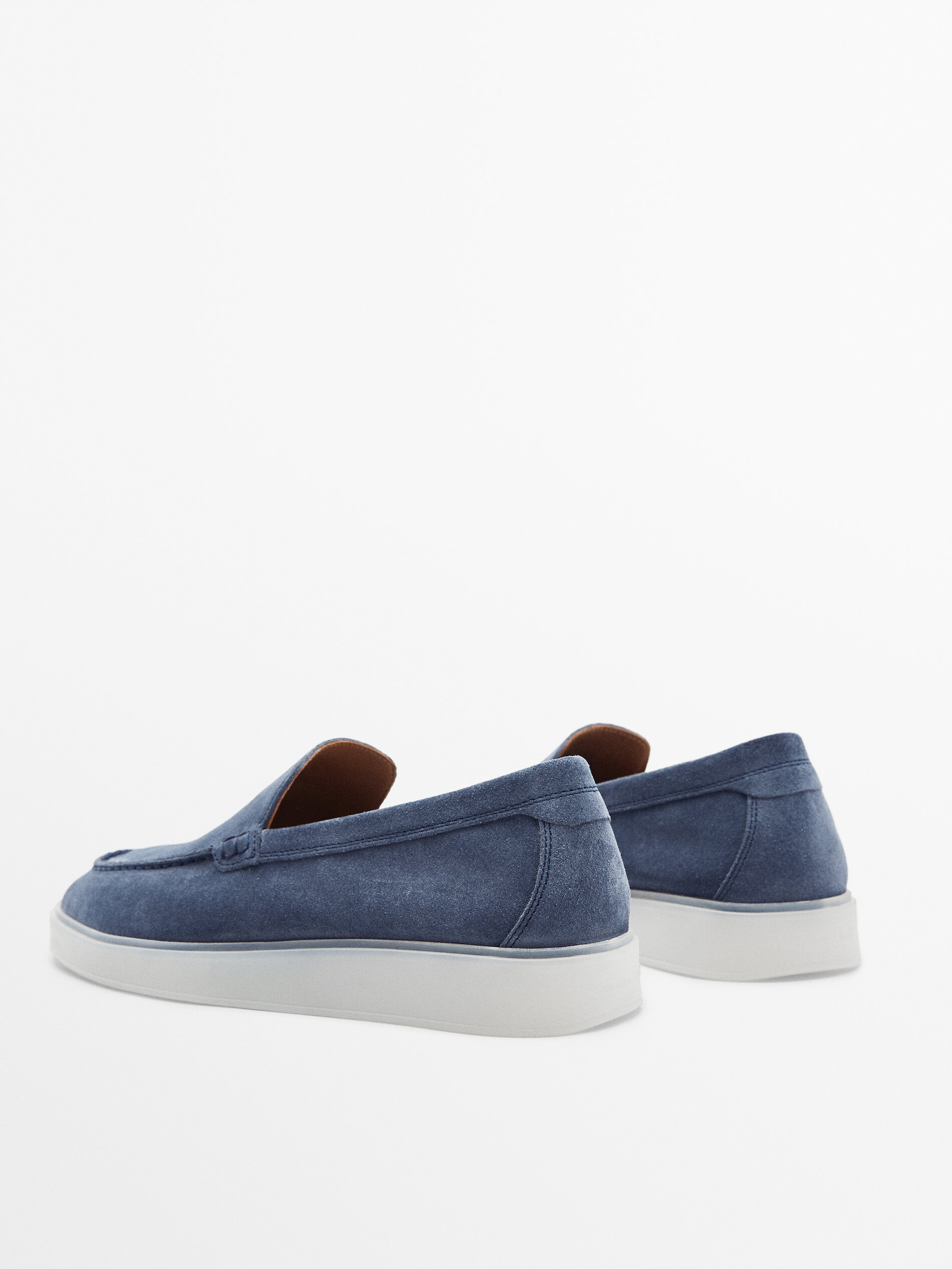 Mocasín serraje piso traslúcido - Azul lavado