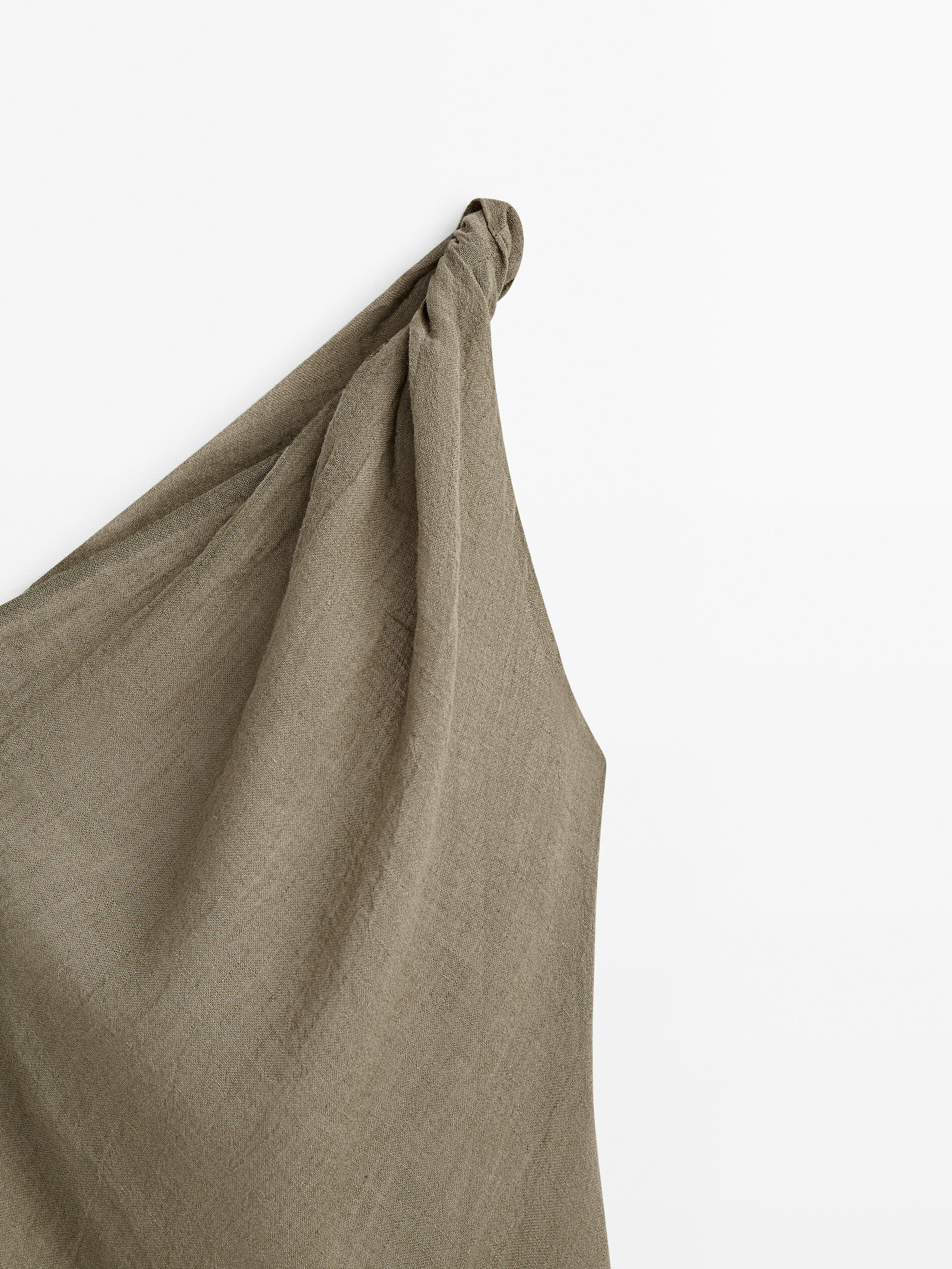 Vestido asimétrico gofrado - Piedra