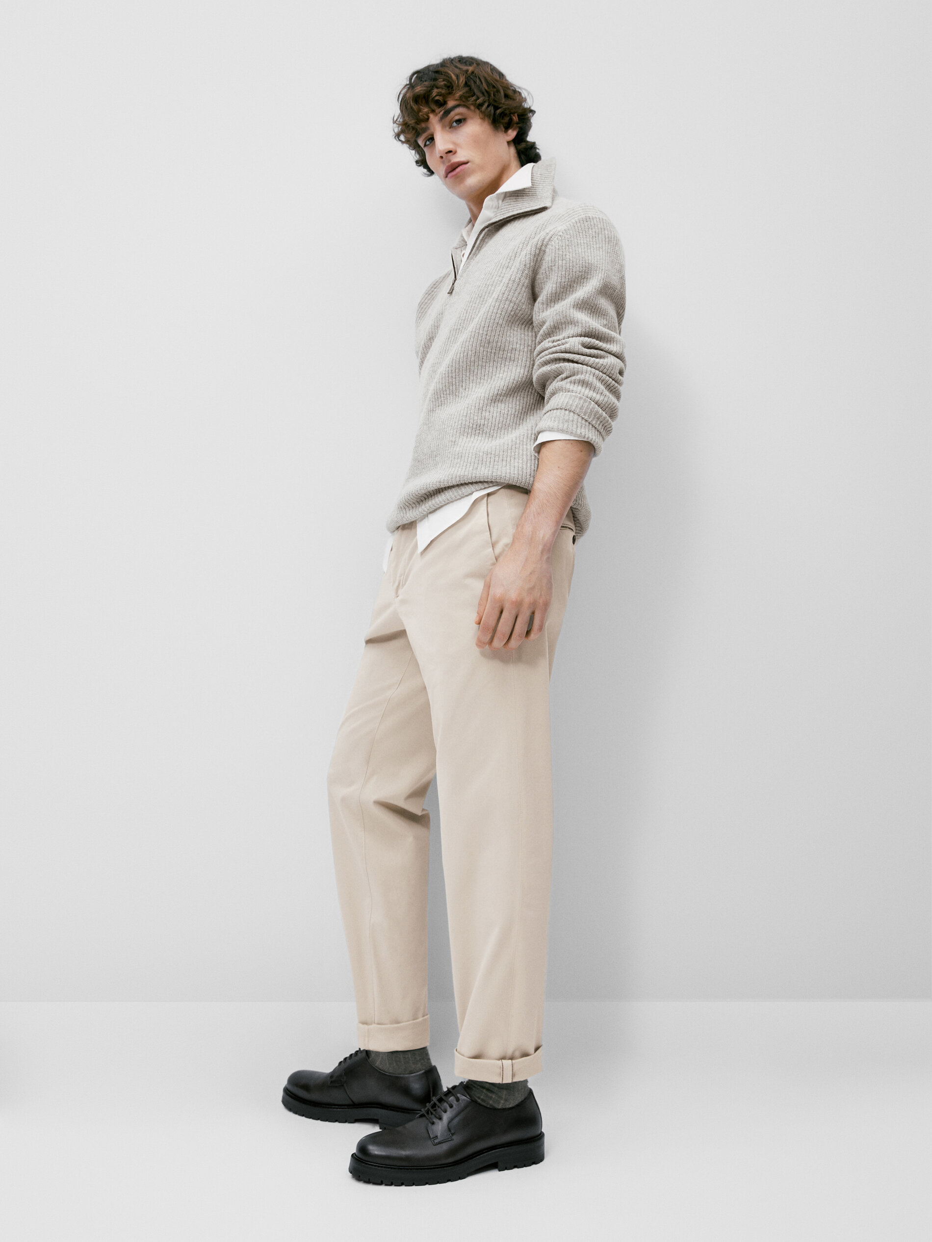 Pantalón chino slim fit - Beige Claro