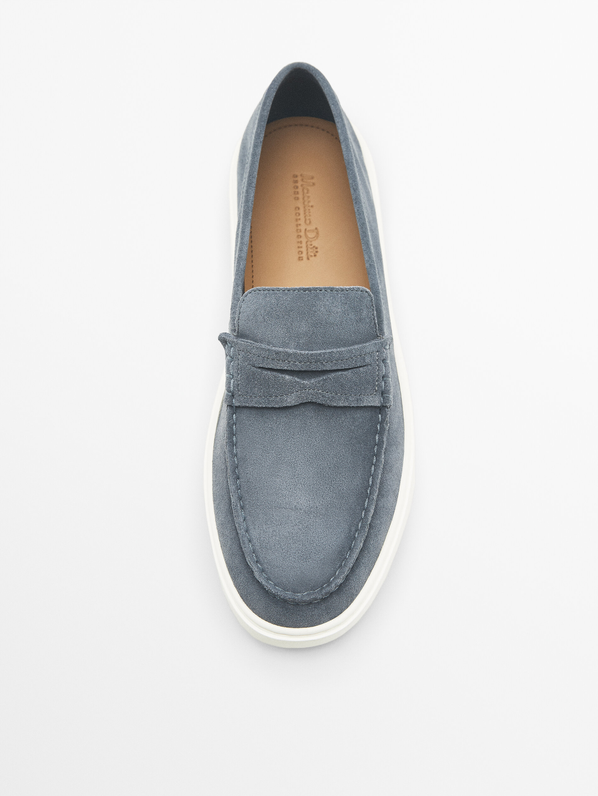 Mocasín serraje antifaz - Azul lavado