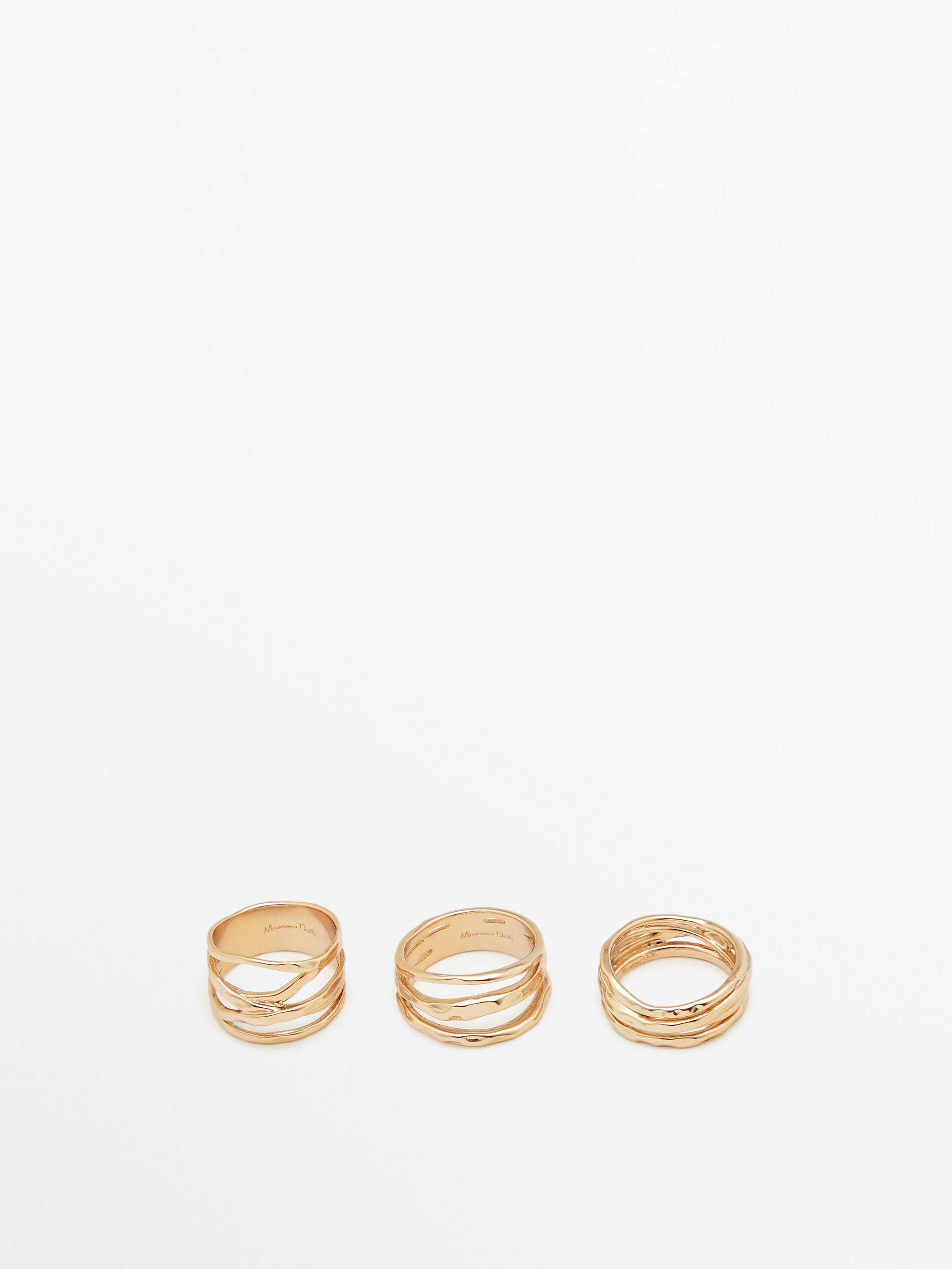 Pack anillos minimal baño oro - DORADO