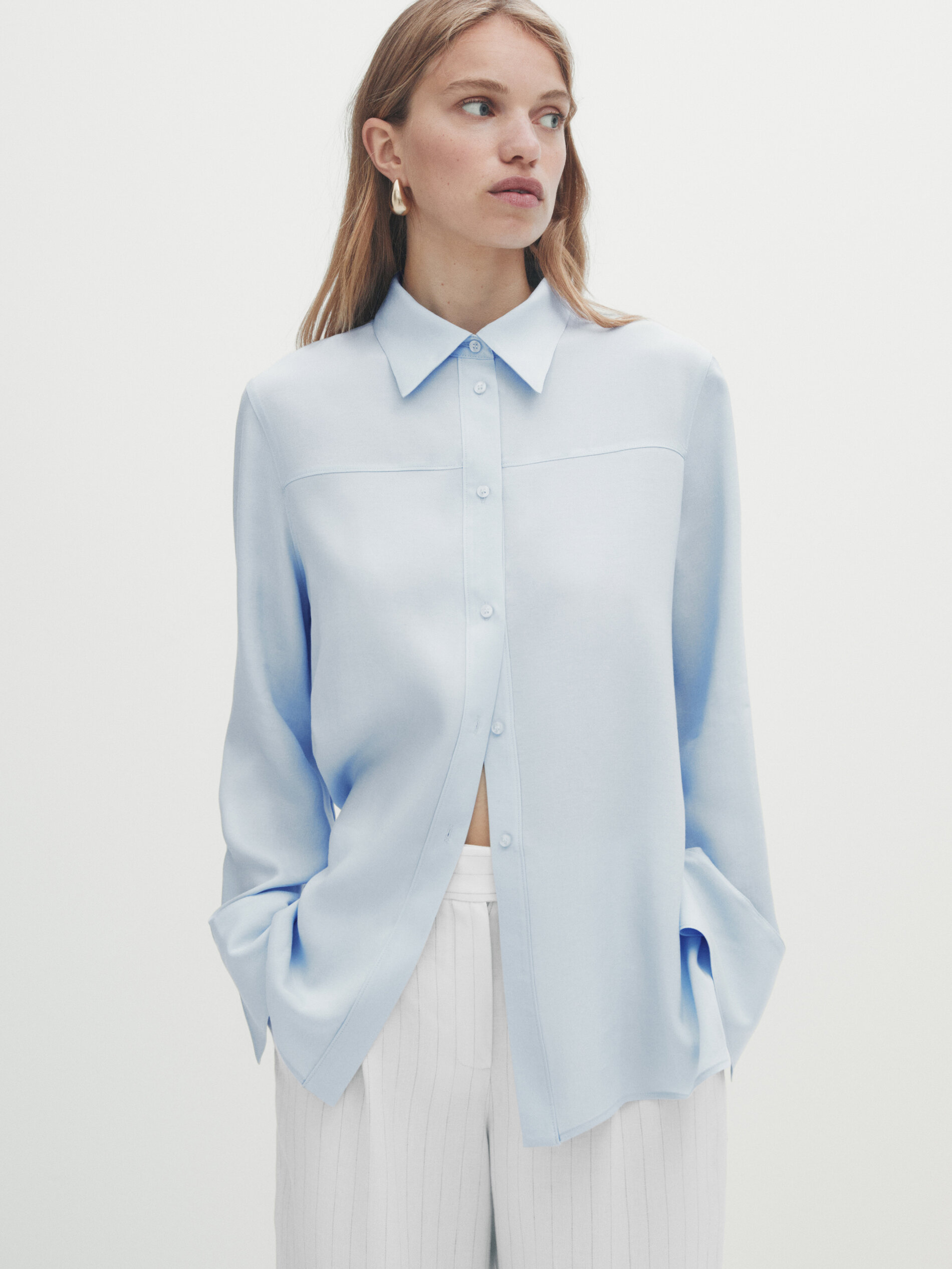 Camisa fluida - CELESTE