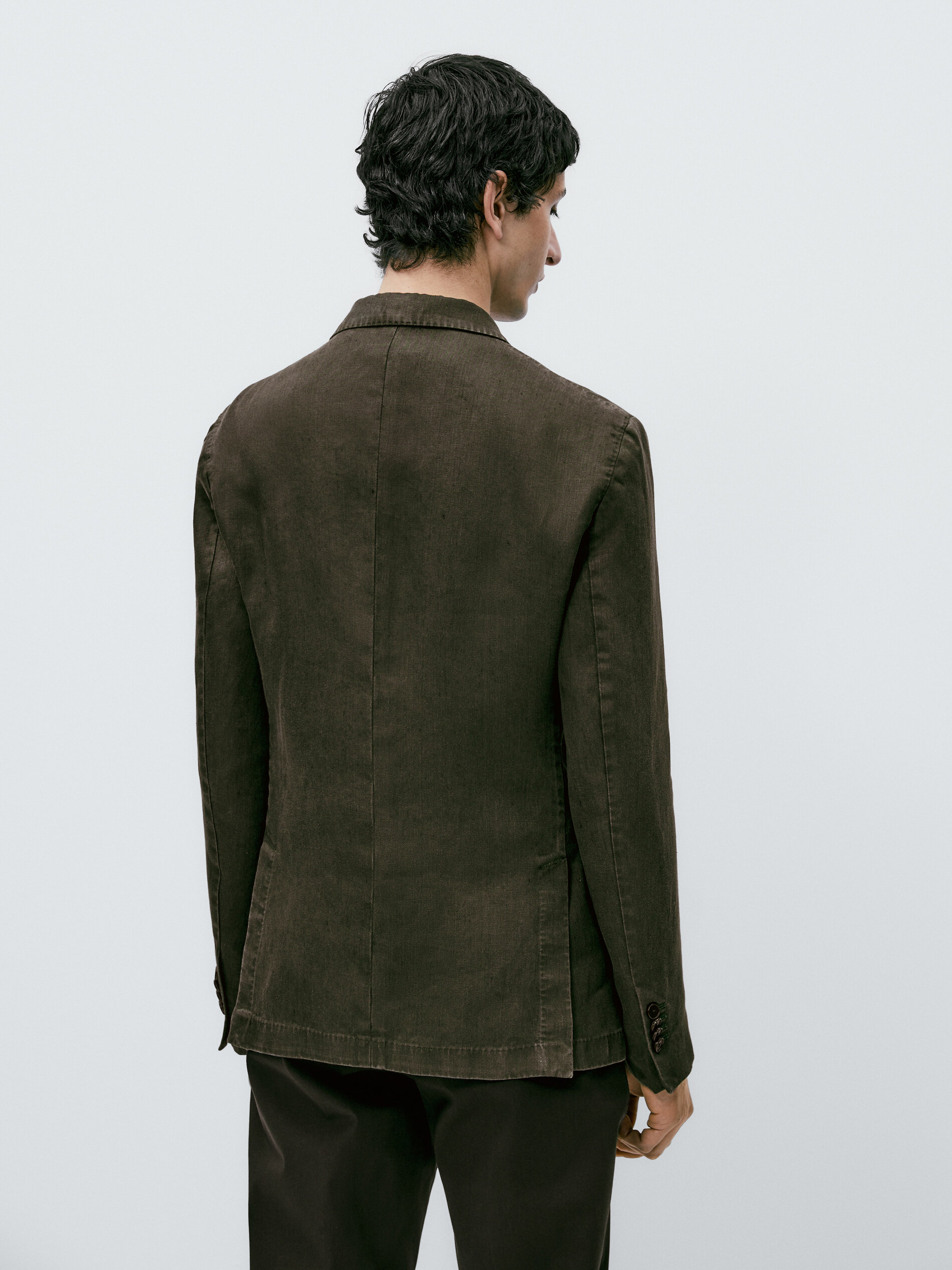 Americana lino tintada - KAKI