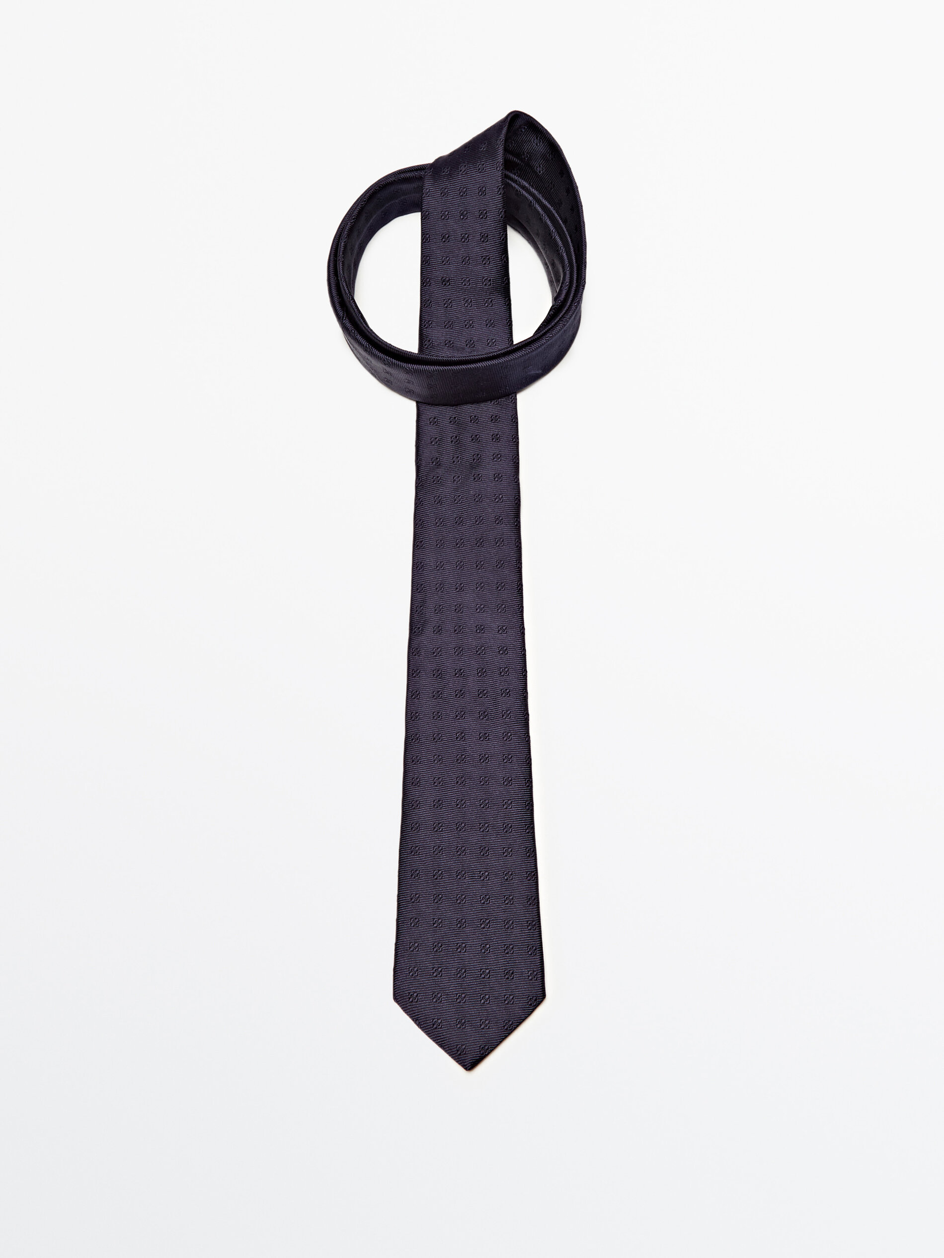 Corbata estructura 100% seda - AZUL MARINO