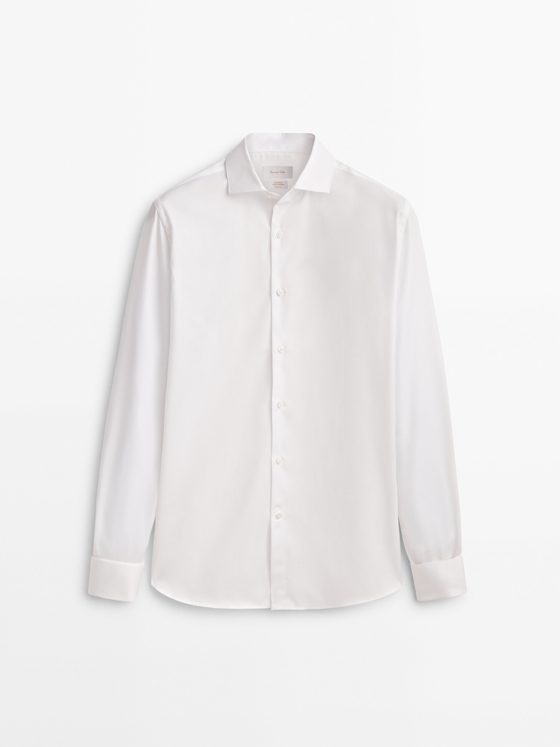 Camisa espiga regular fit doble puño - BLANCO