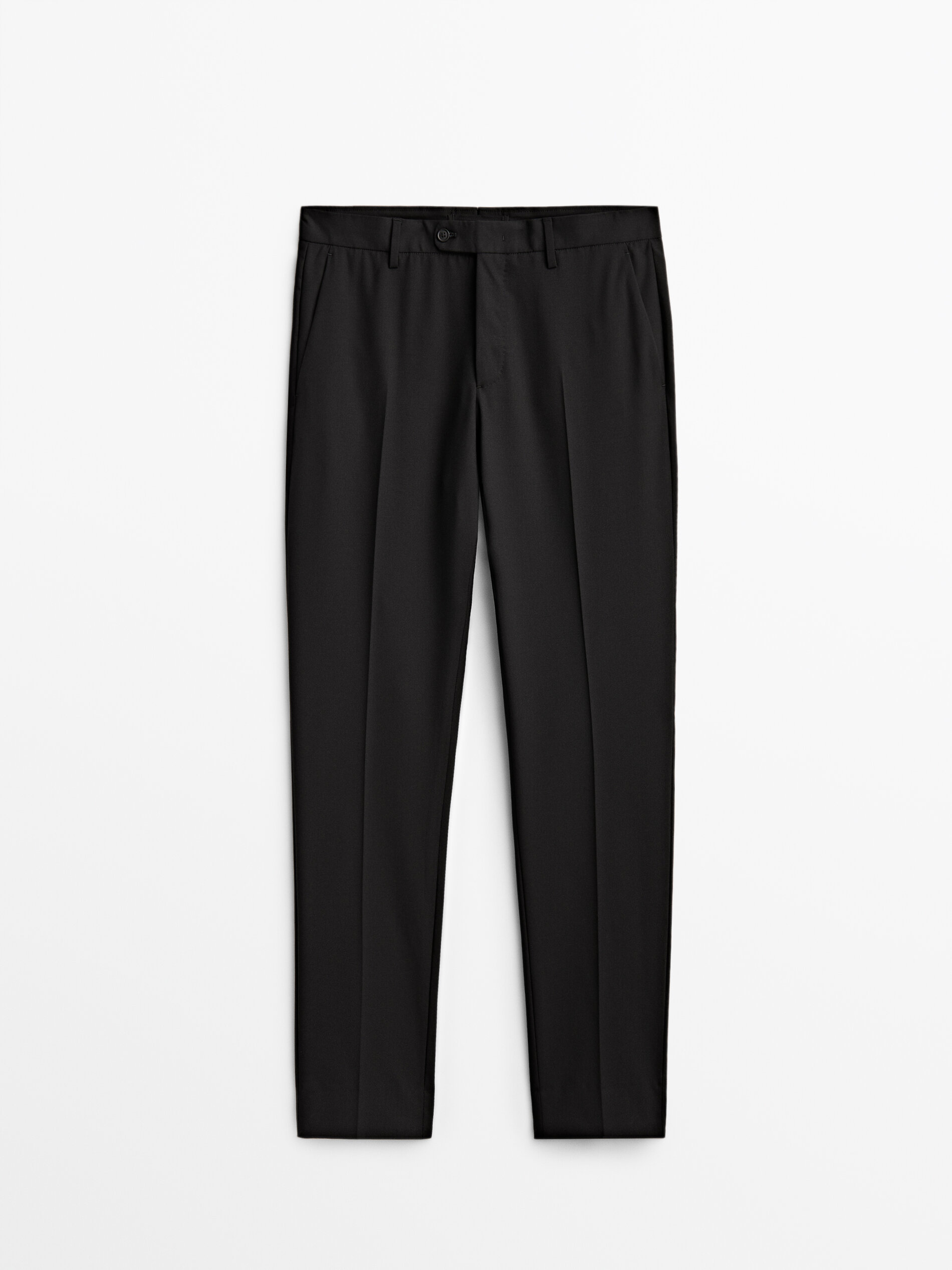 Pantalón traje lana bi-stretch - NEGRO