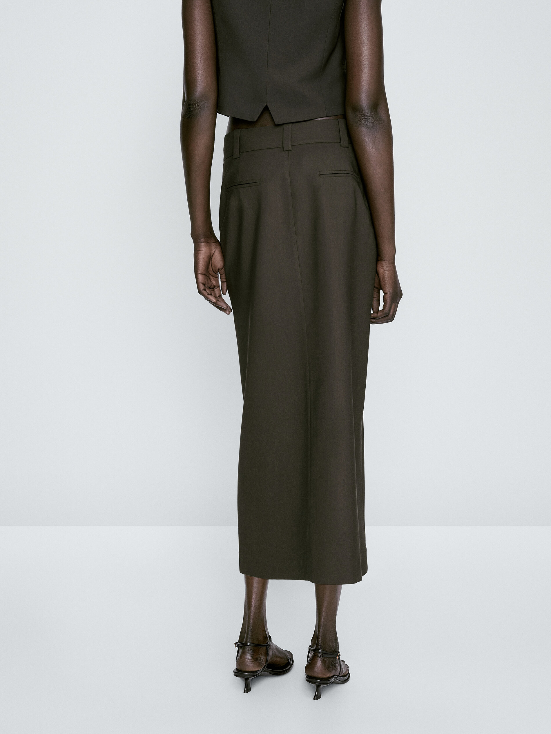 Falda sastre abertura frontal - KAKI