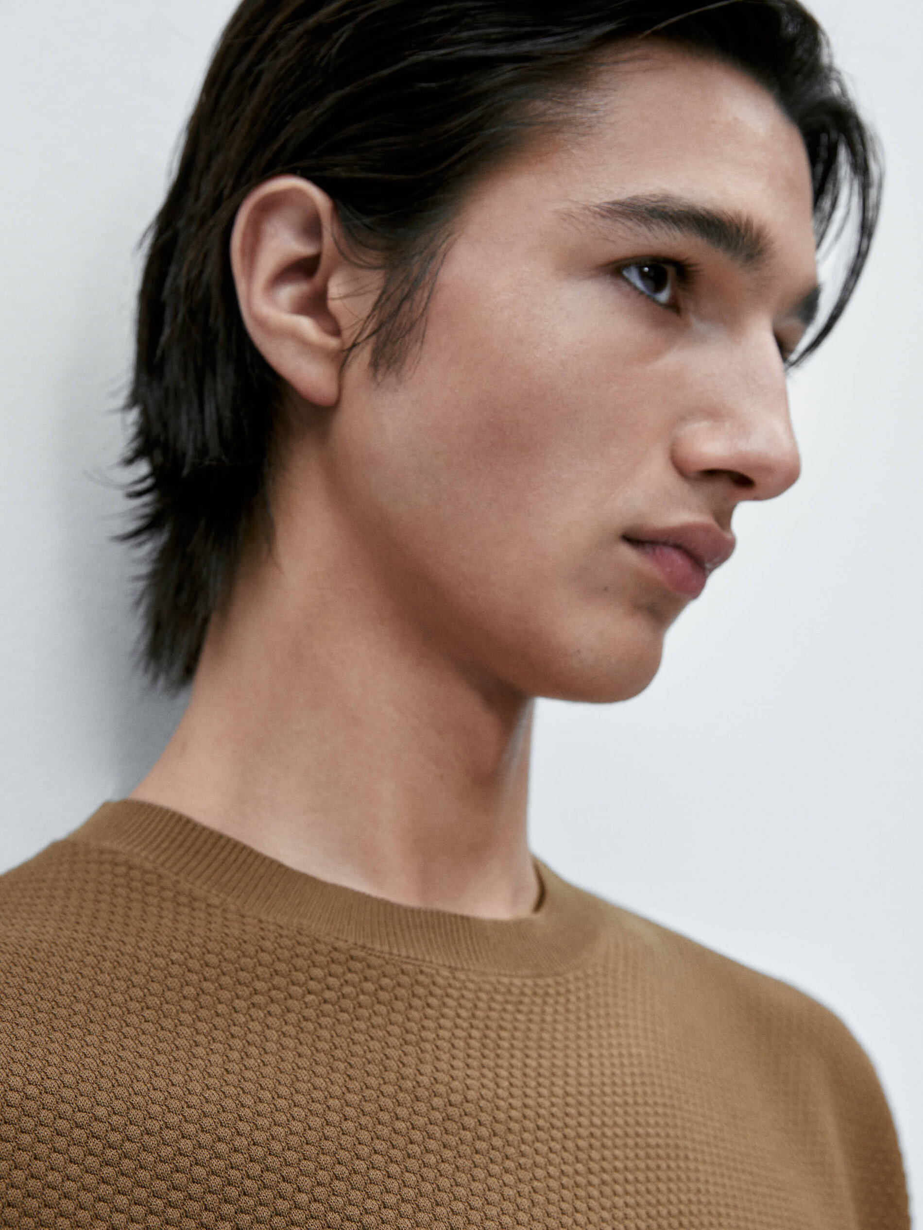 Jersey punto estructura manga corta - Rojo vino