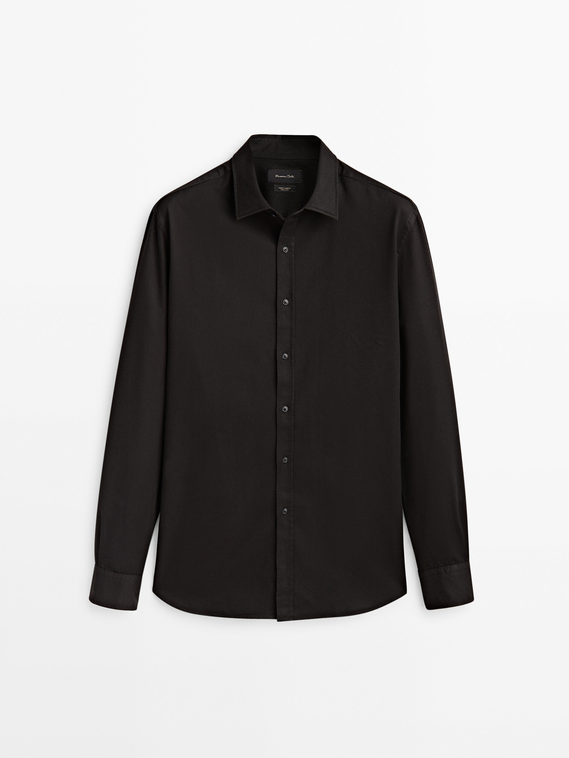 Camisa denim 100% algodón regular fit - NEGRO