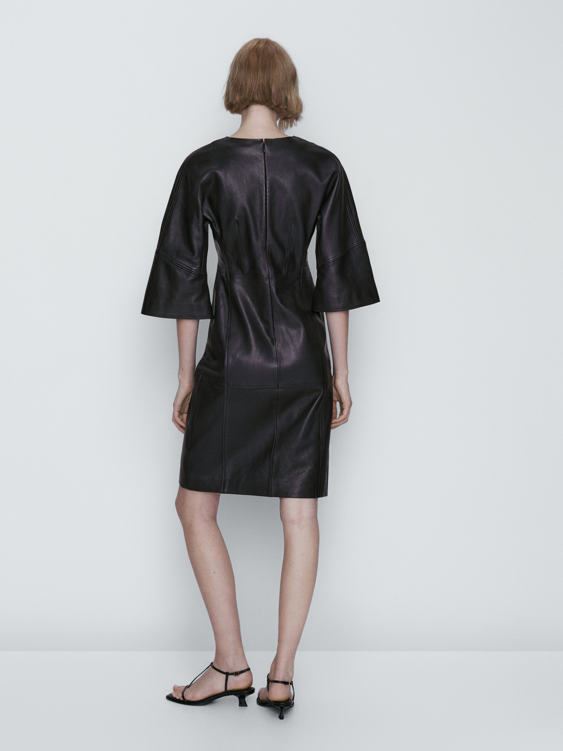 Vestido piel napa azul marino - AZUL MARINO