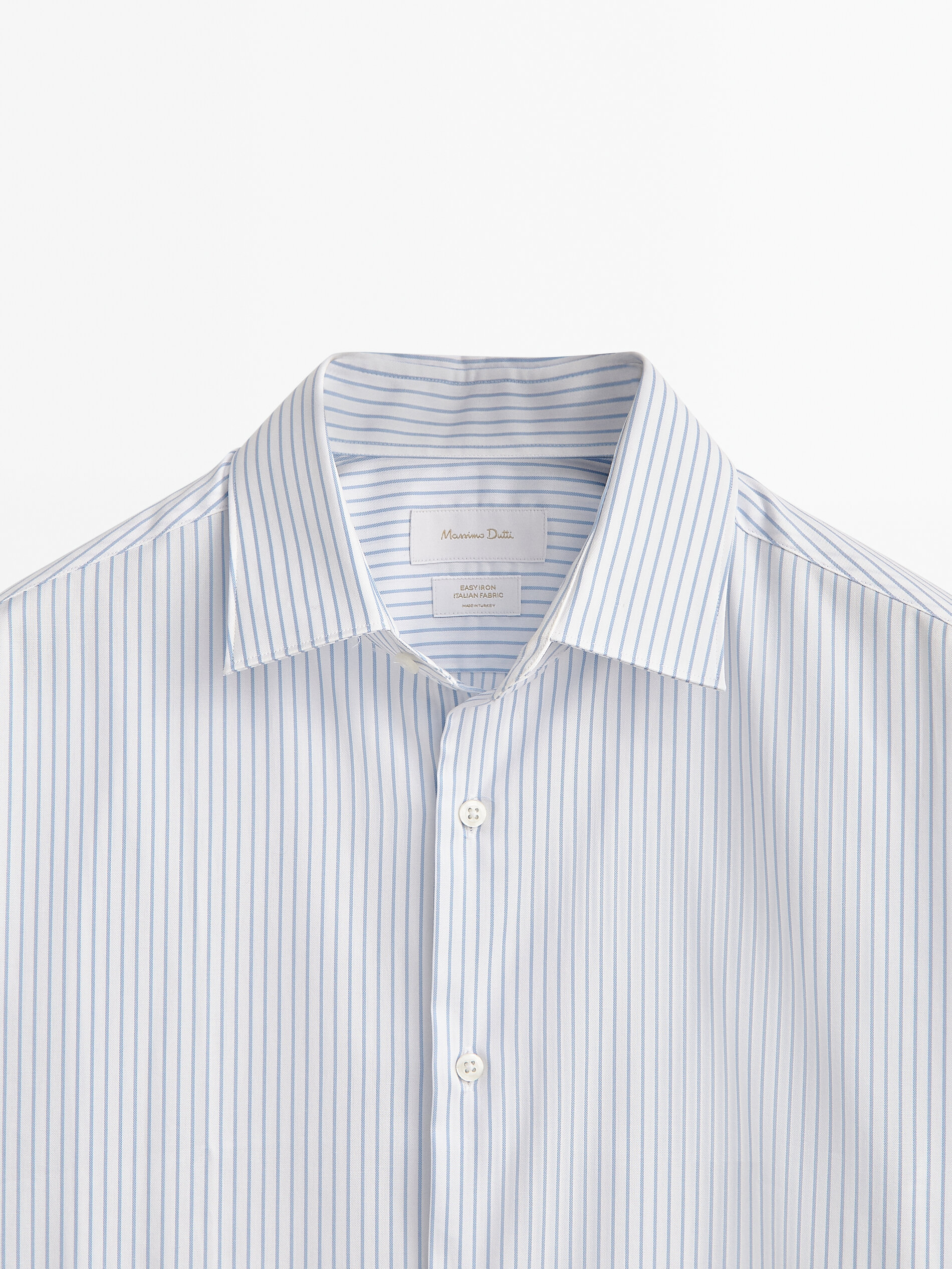 Camisa rayas pinpoint easy iron slim fit - BLANCO