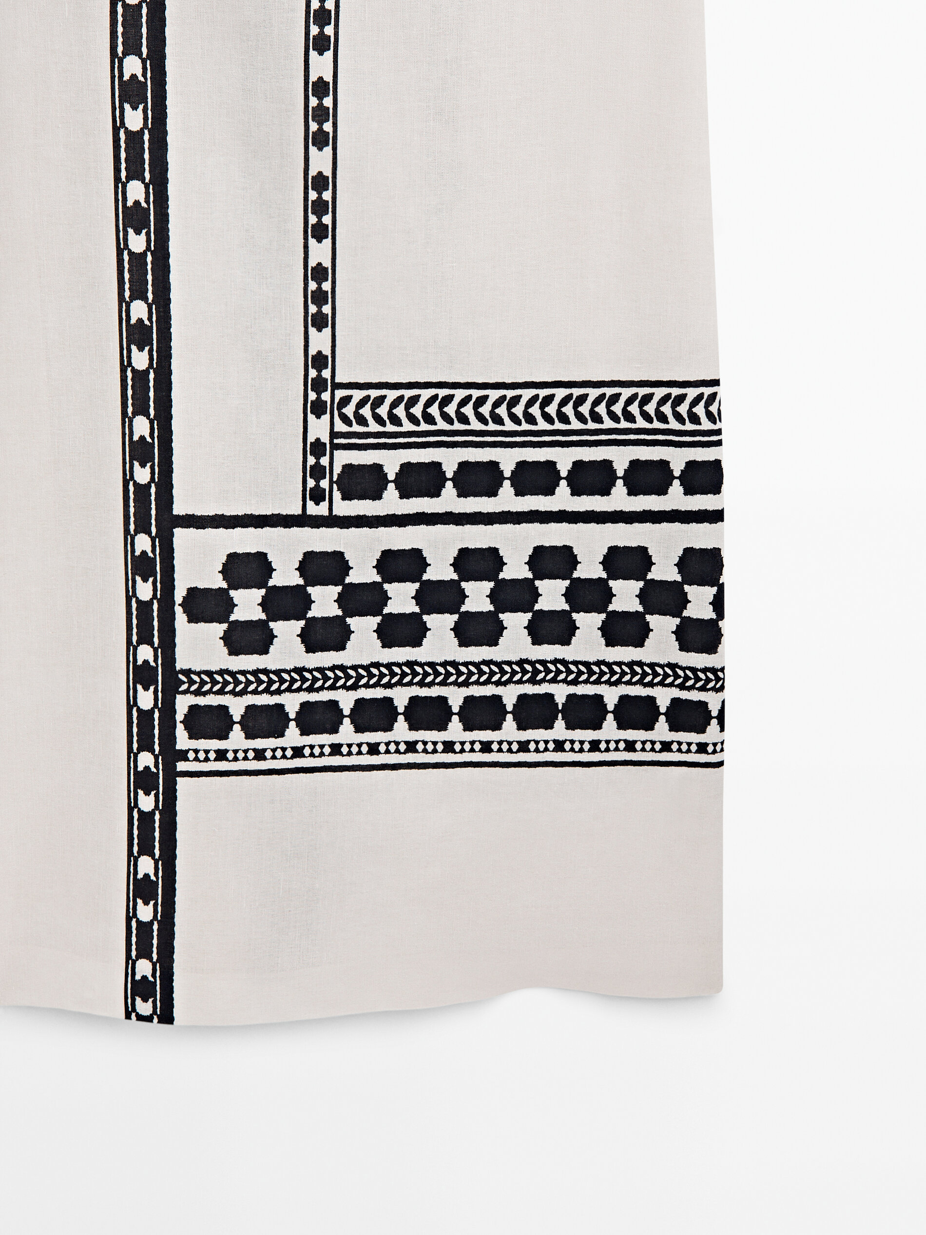 Vestido midi tirantes detalle cenefa - CRUDO