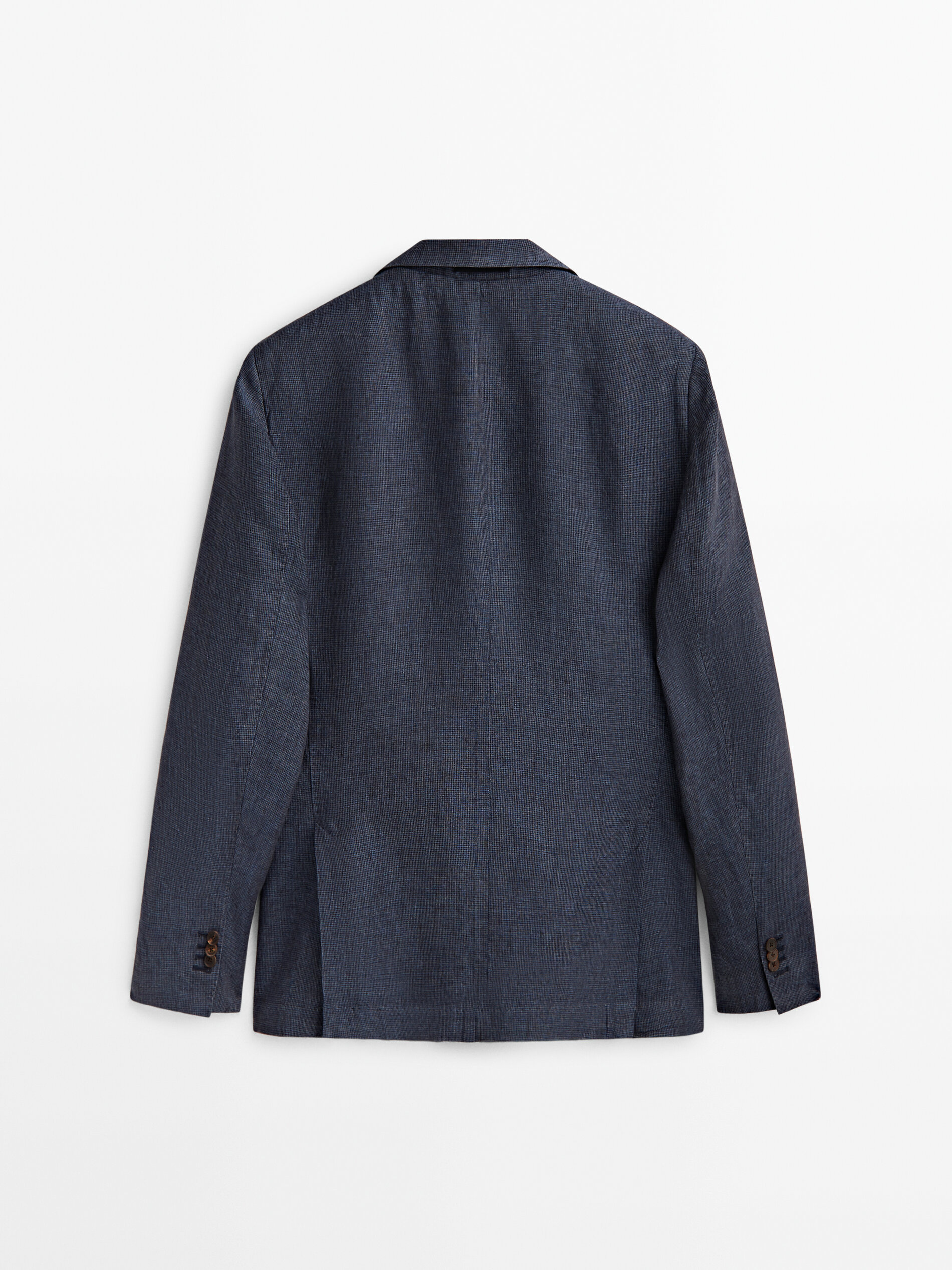 Americana traje lino lavado pata de gallo - AZUL