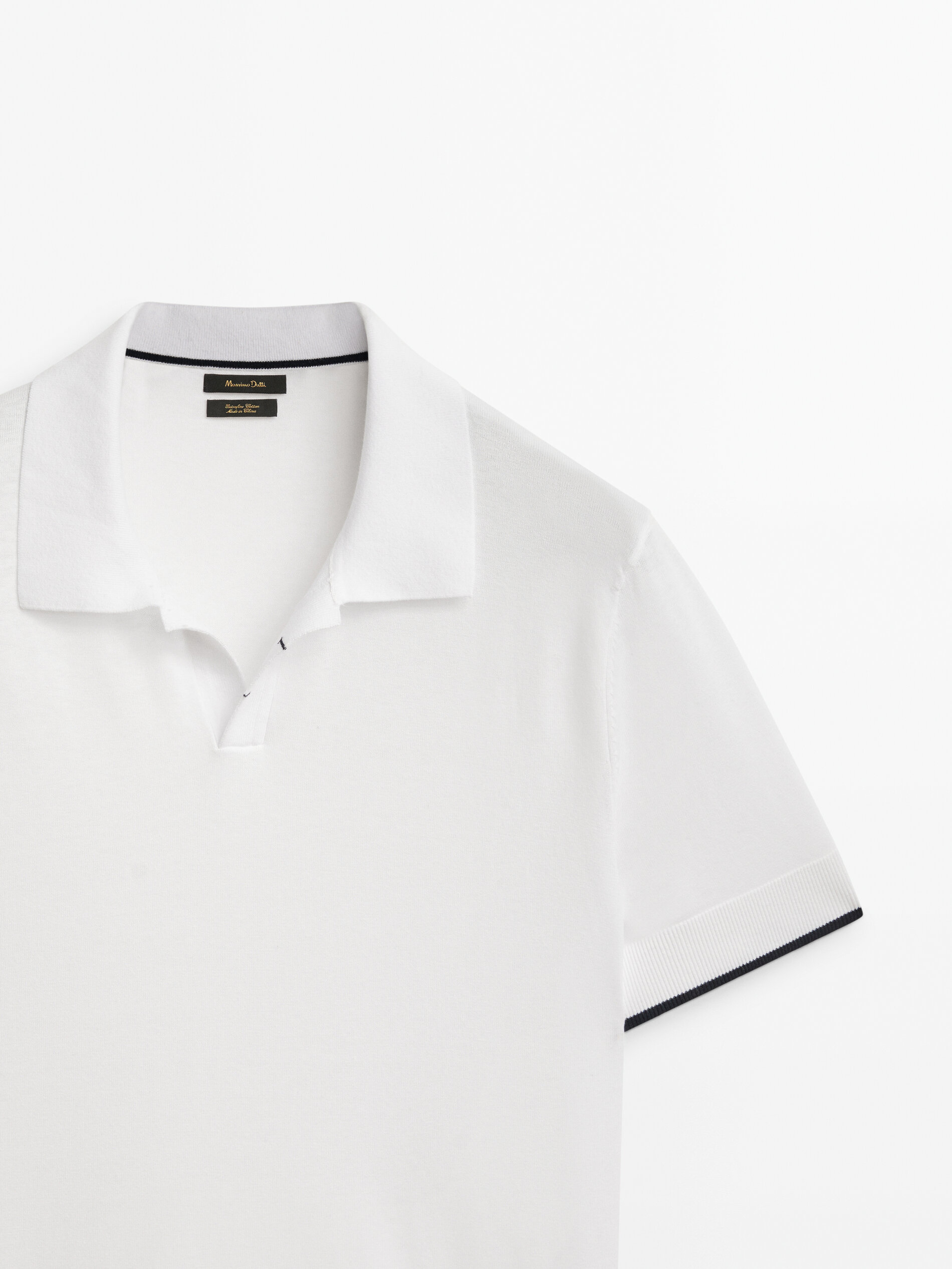 Jersey polo manga corta contraste - BLANCO