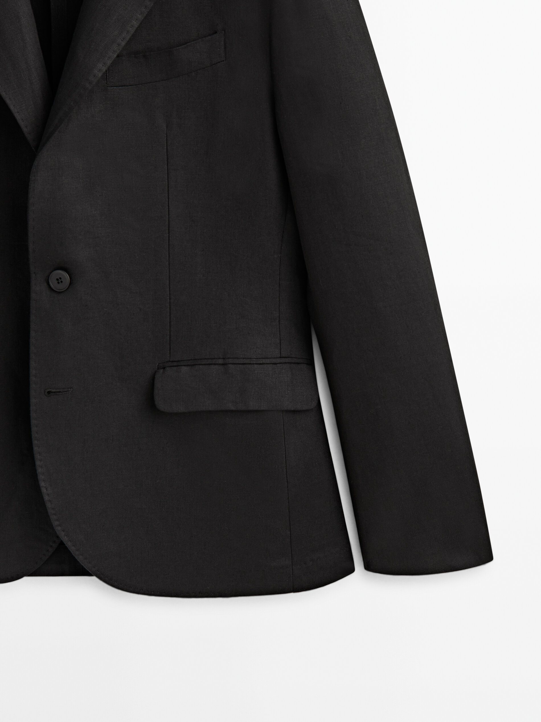 Americana traje negro lino - NEGRO