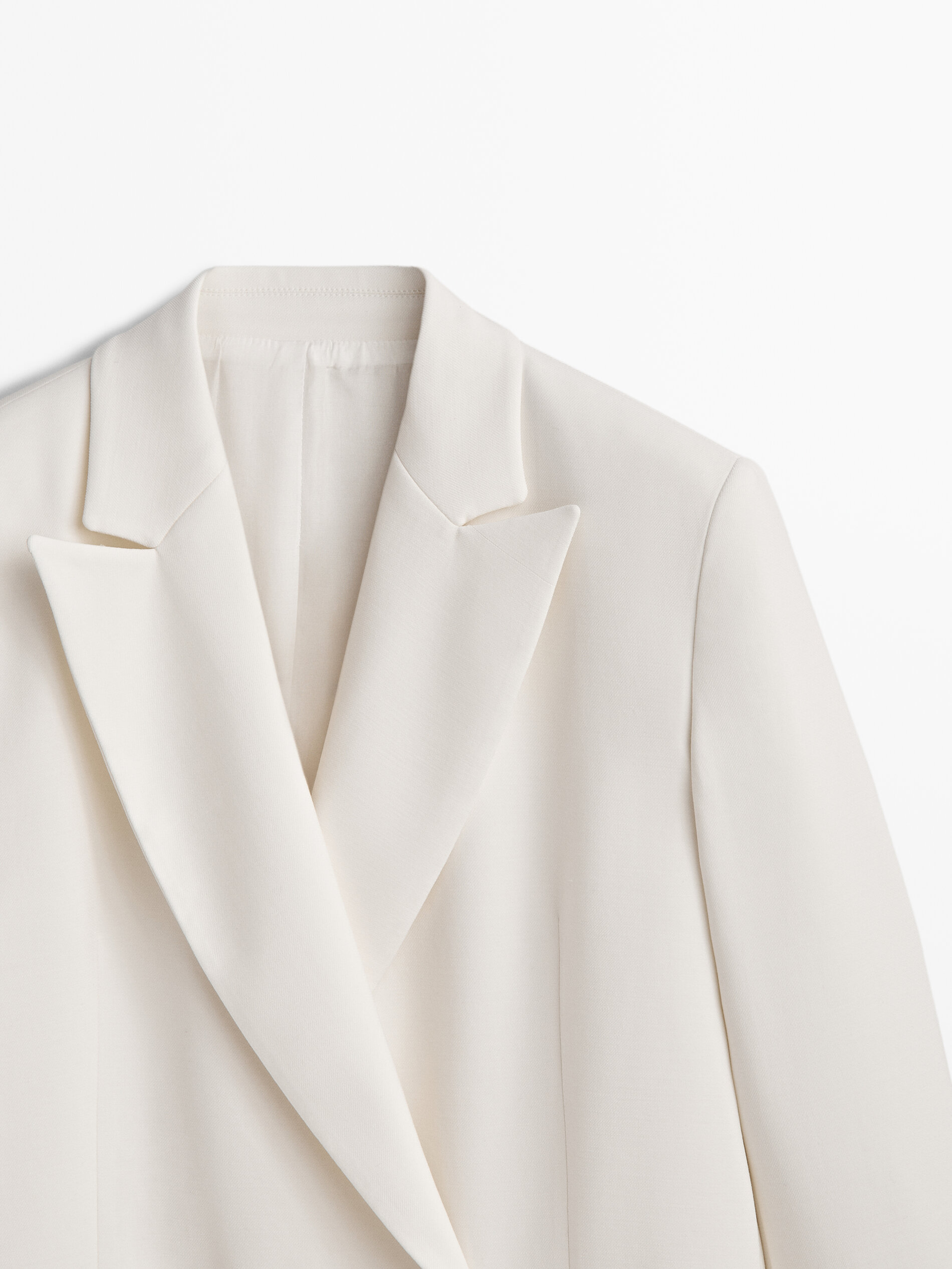 Americana traje cruzada crepe - BLANCO