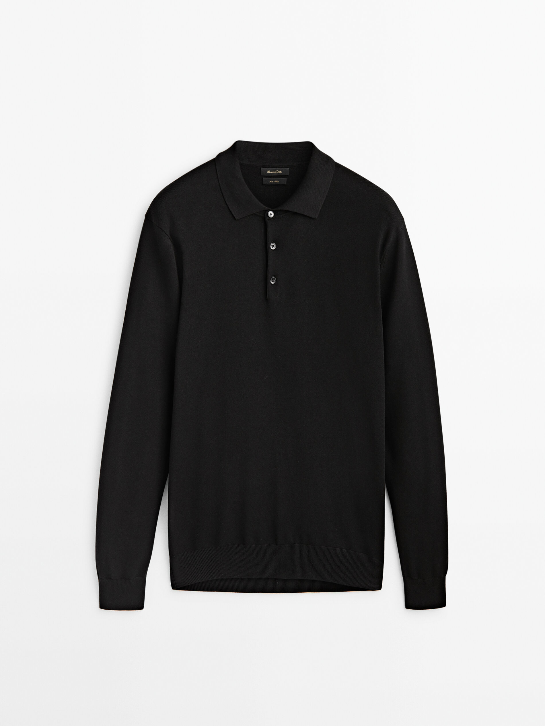 Jersey punto cuello polo confort - NEGRO