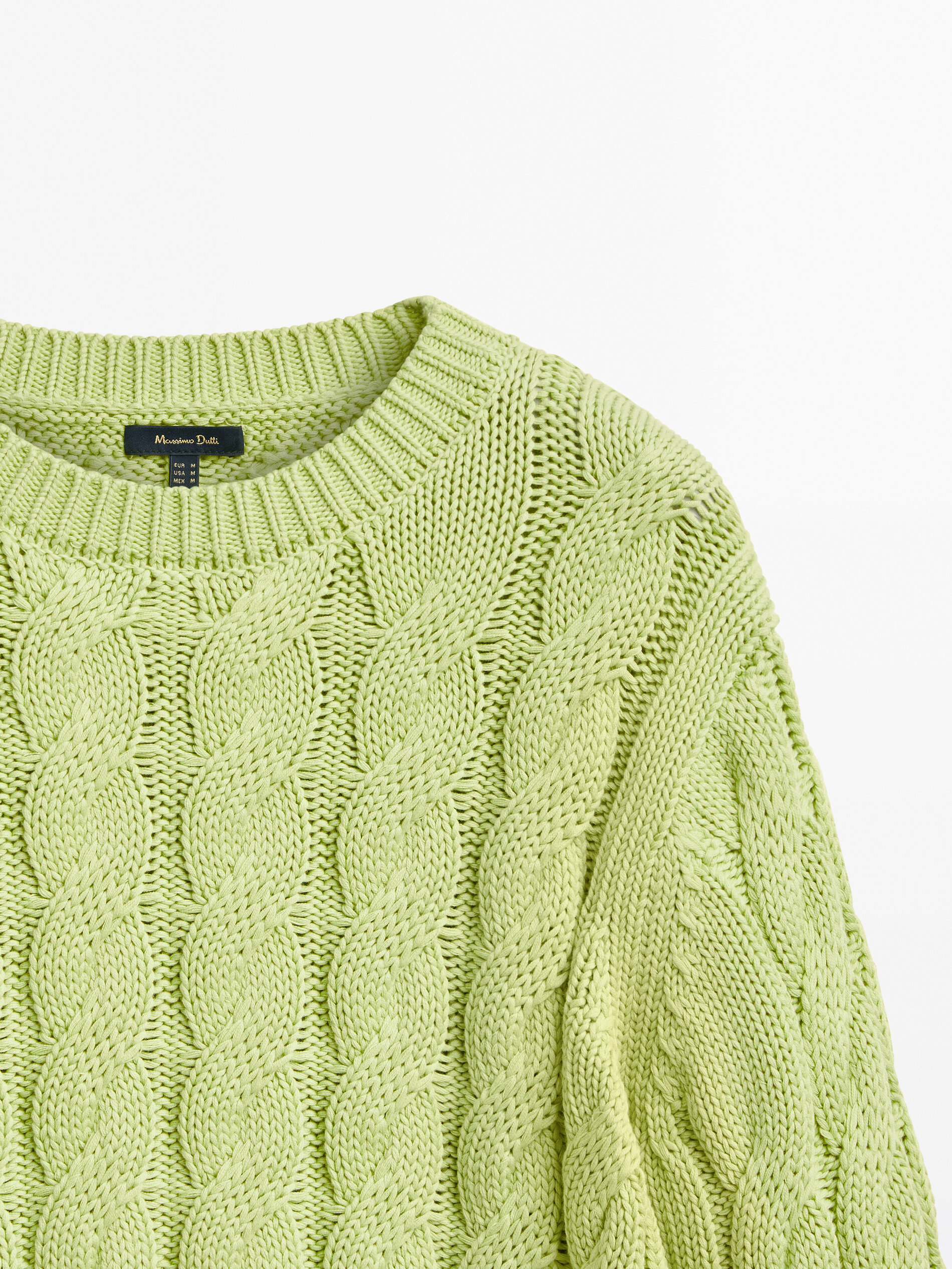 Jersey punto trenzado cropped - VERDE