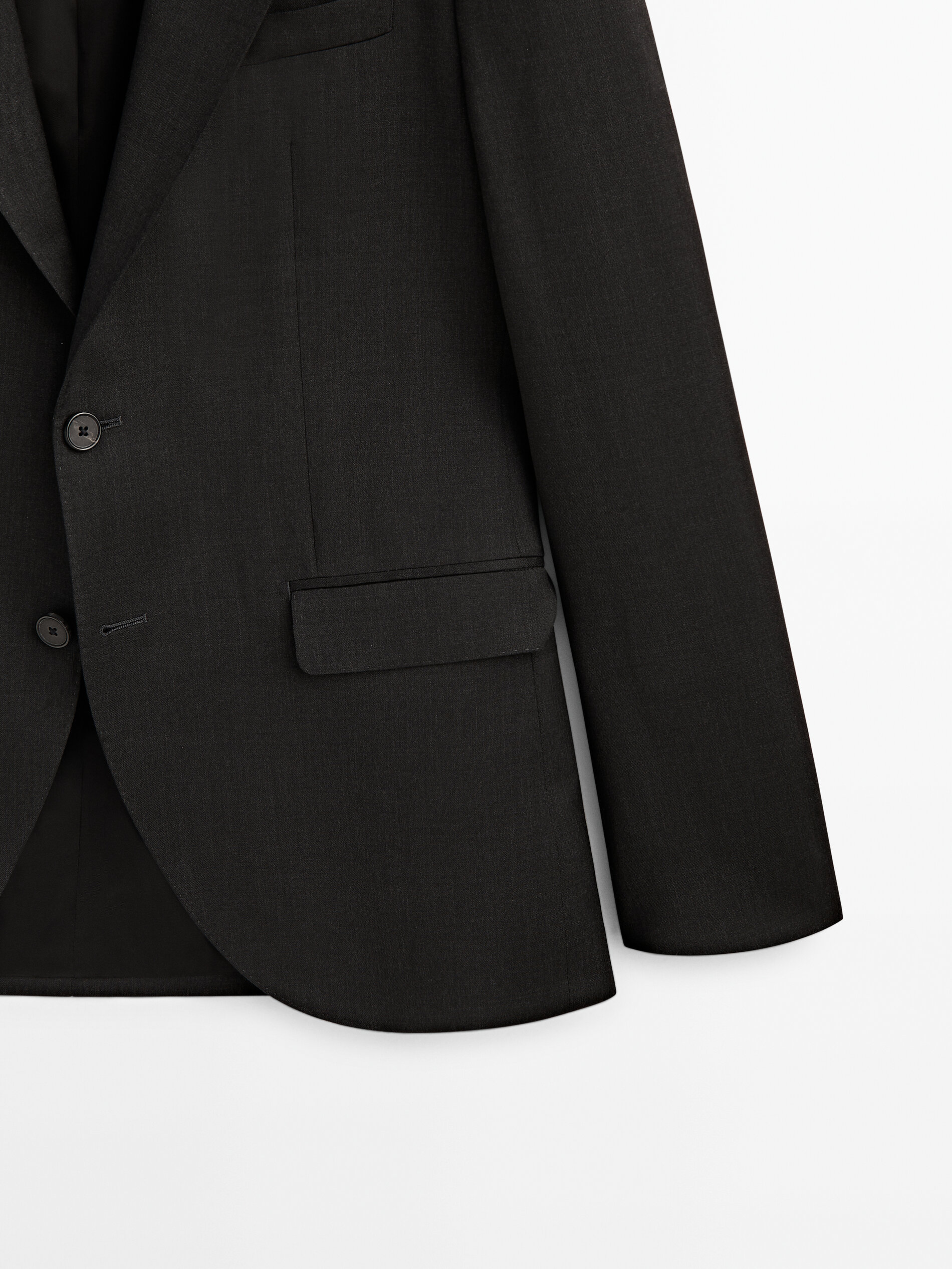 Americana traje lana half canvas gris - MARENGO