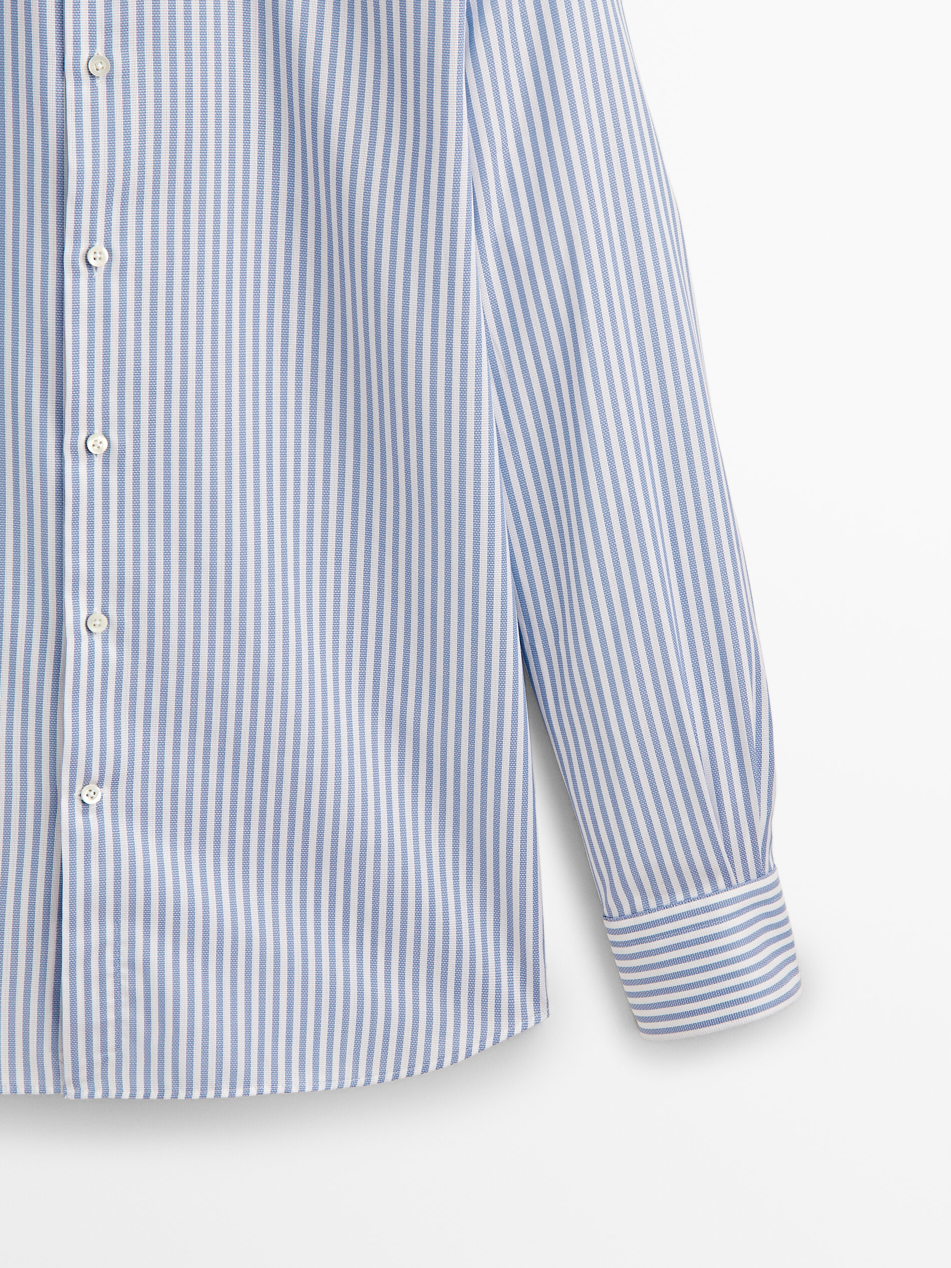 Camisa rayas estructura easy iron slim fit - AZUL