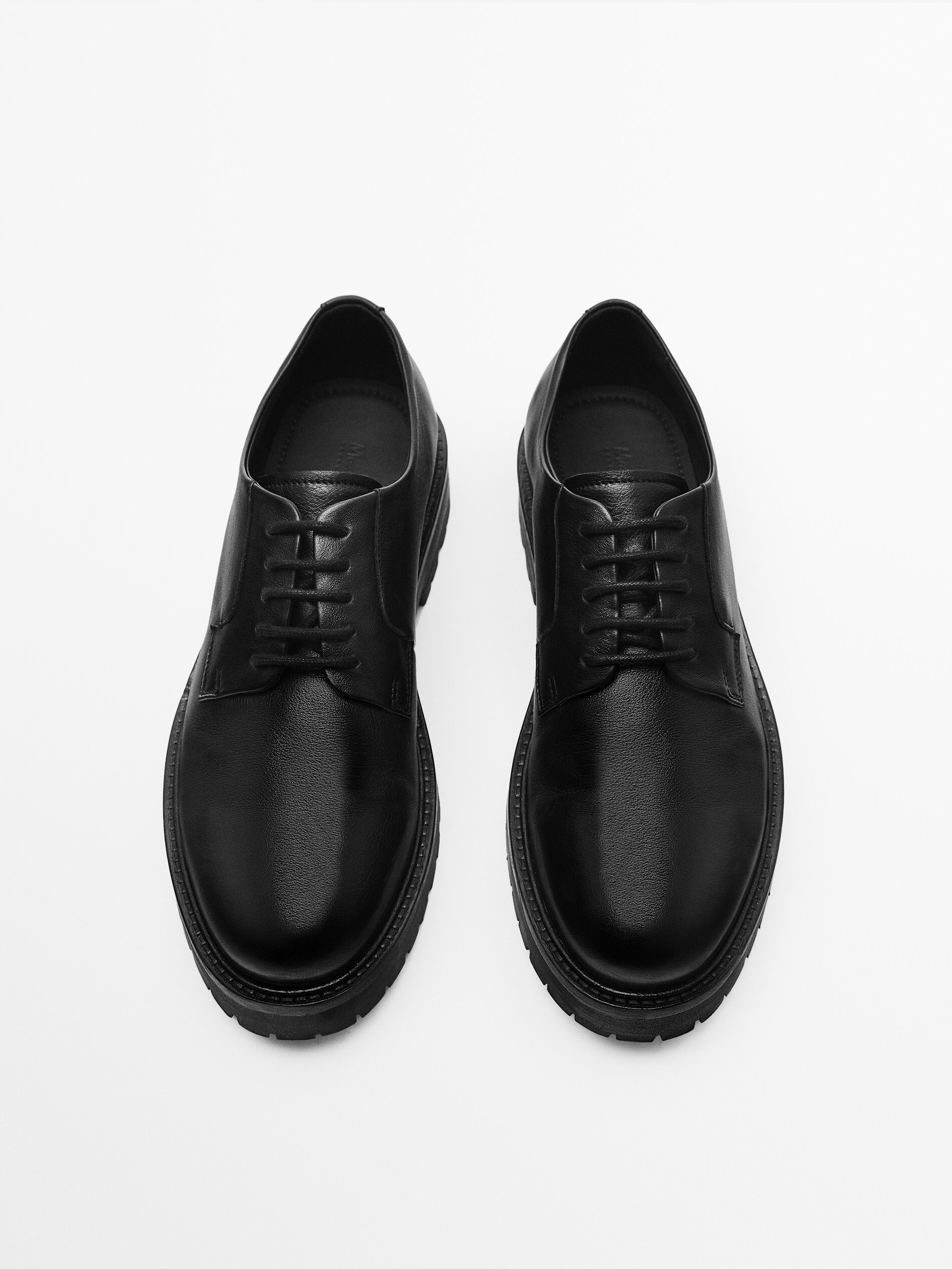 Zapato blucher piel napa negro - NEGRO