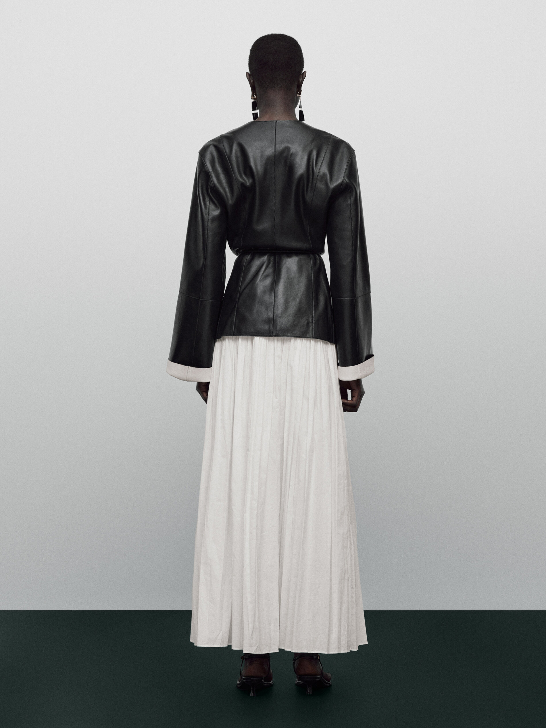 Falda midi pliegues Limited edition - BLANCO