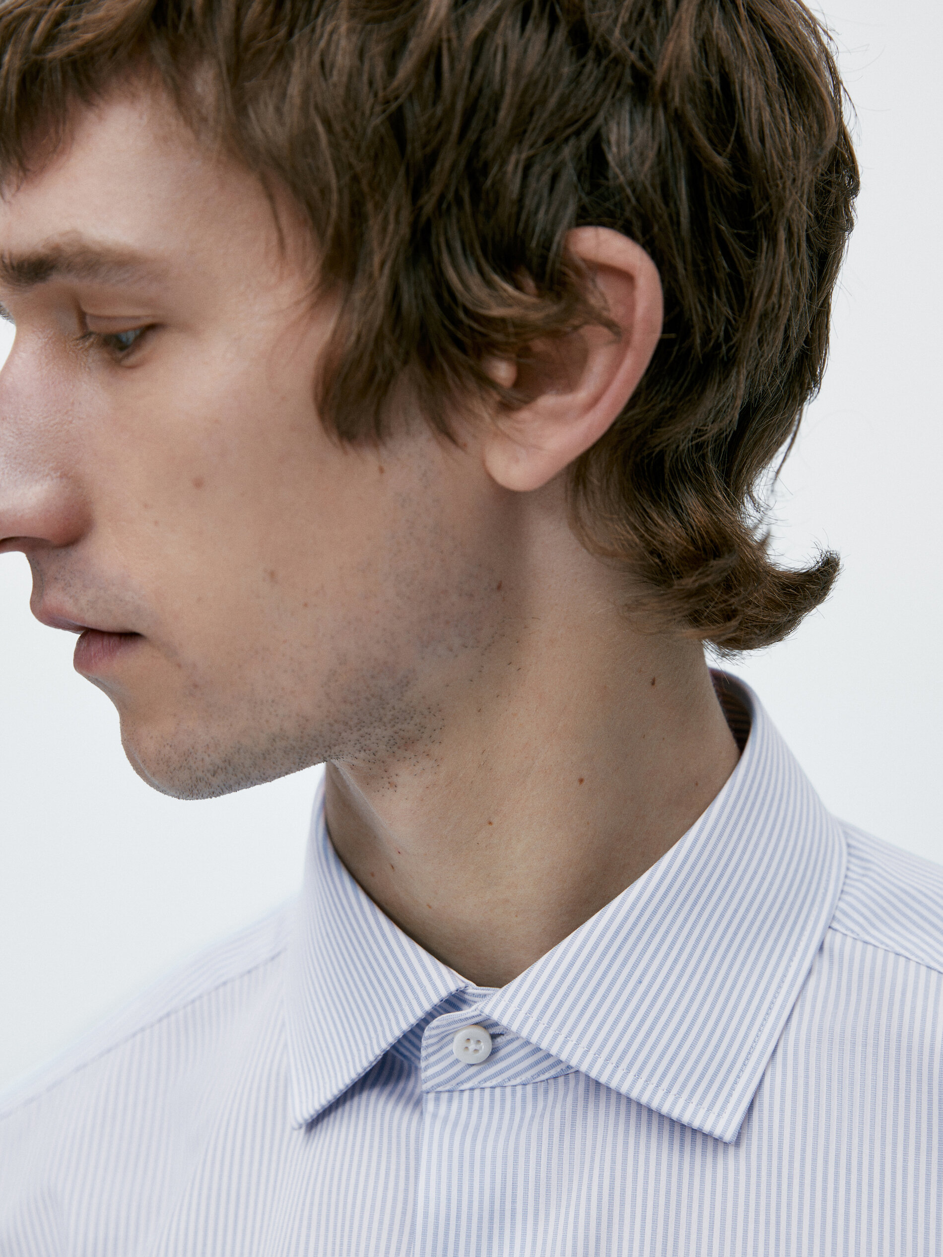 Camisa rayas easy iron slim fit - CELESTE