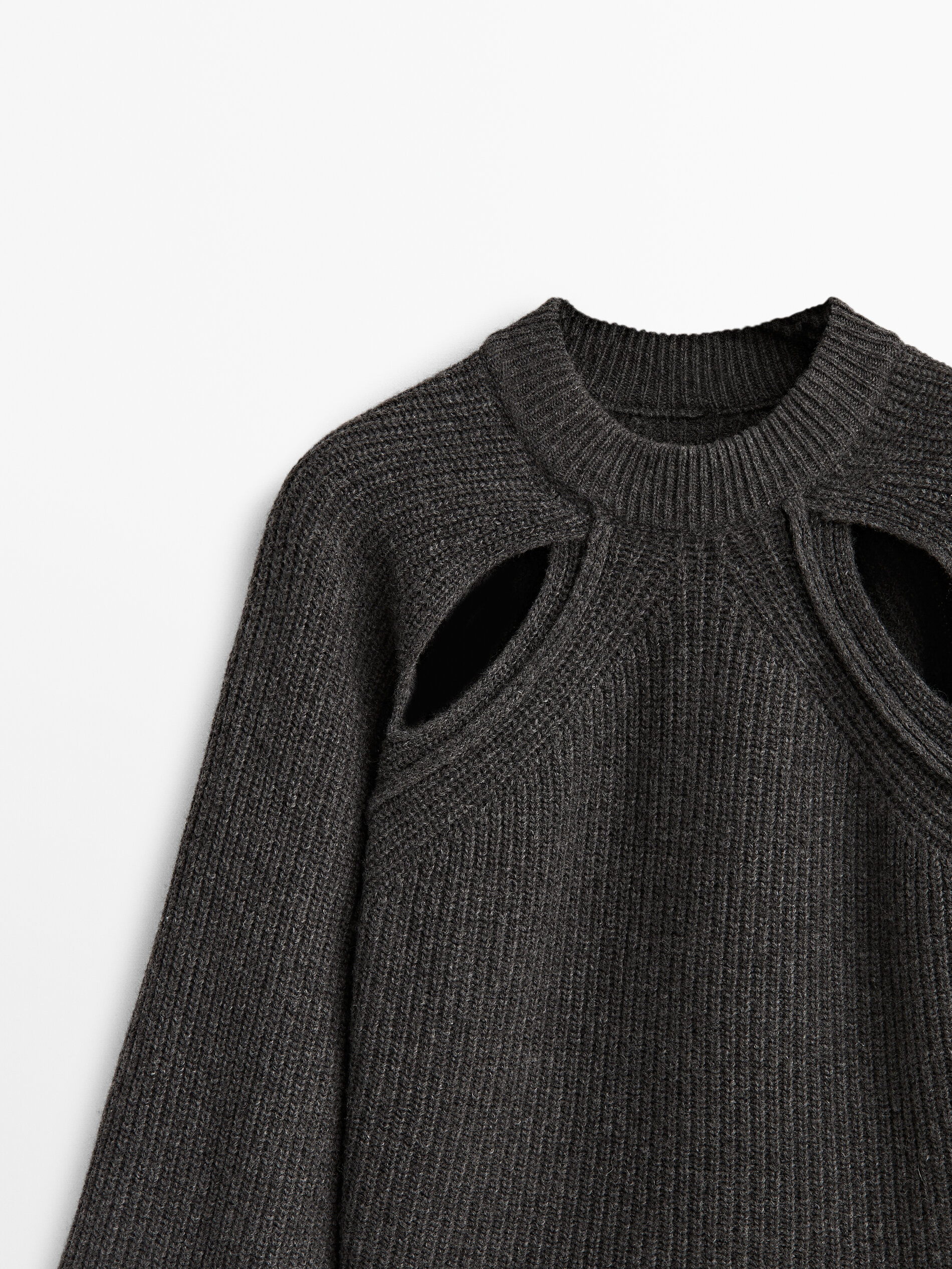 Jersey punto perlado cut out - GRISMEDIO